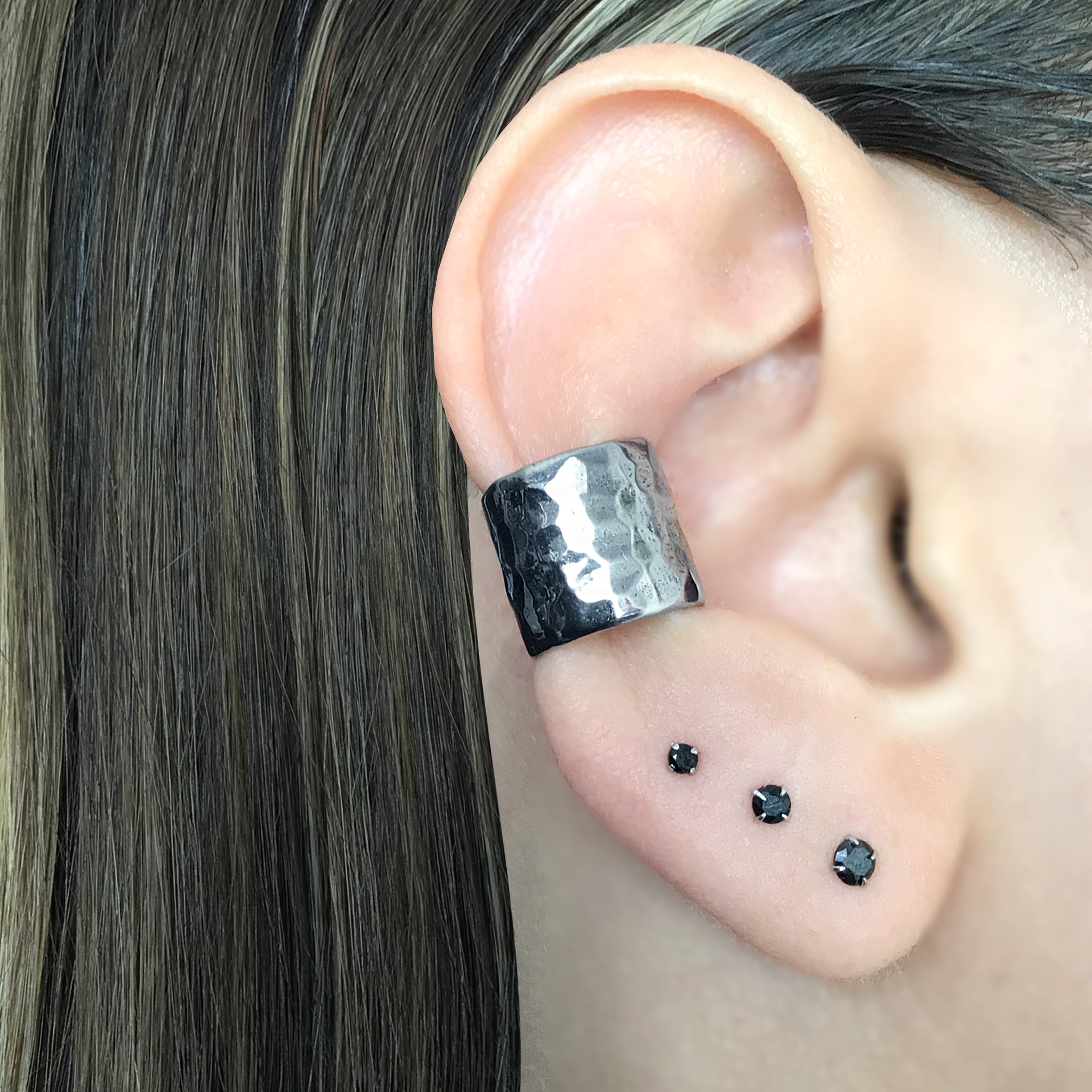 Hammered ear cuff