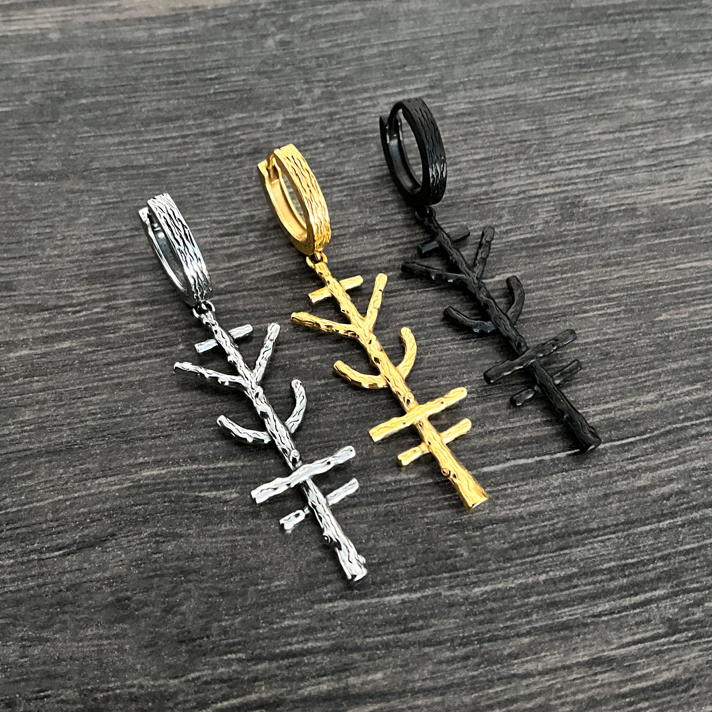 Rune bind hoop earrings