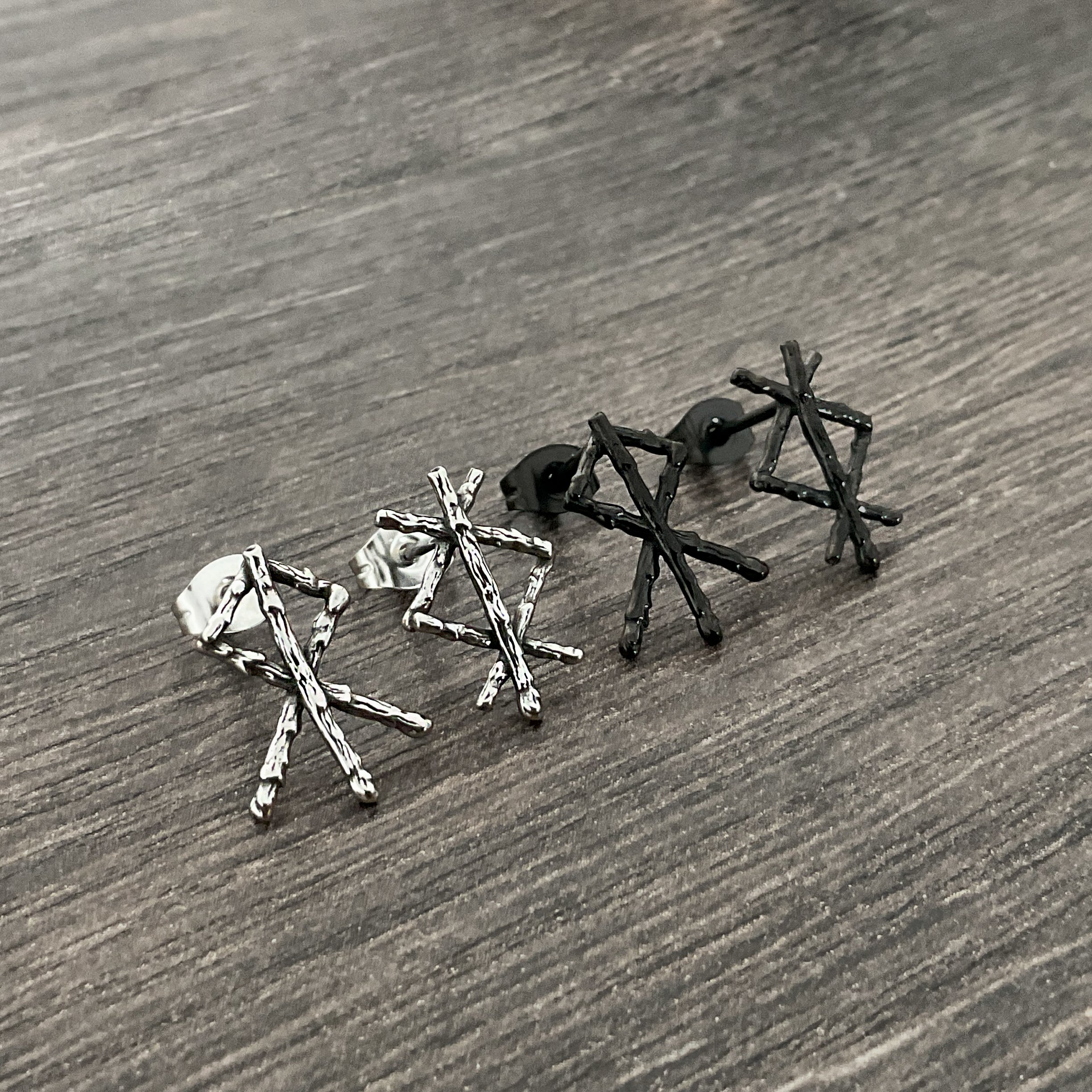 Mismatched Rune stud earrings