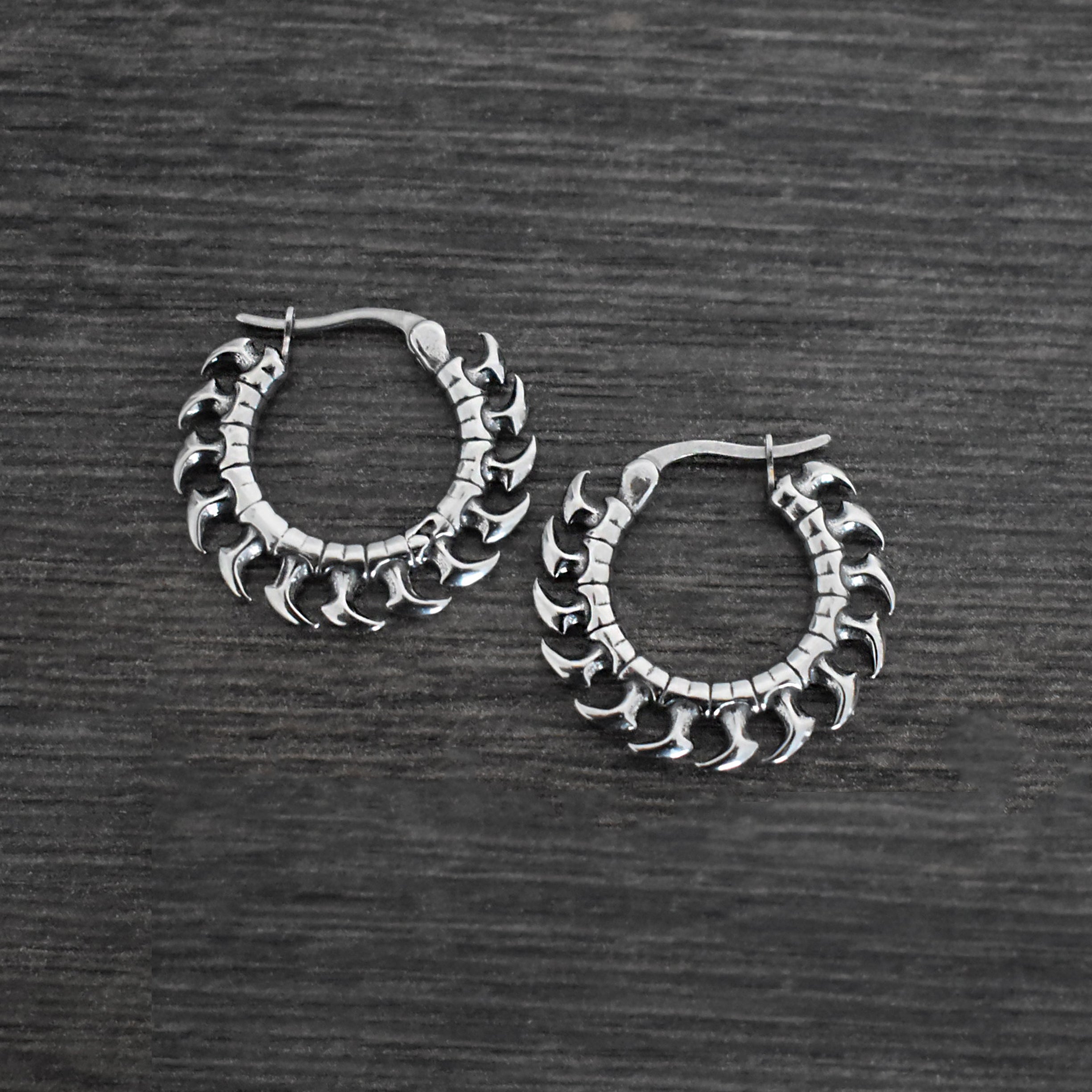 Spine and Spike hoop earrings