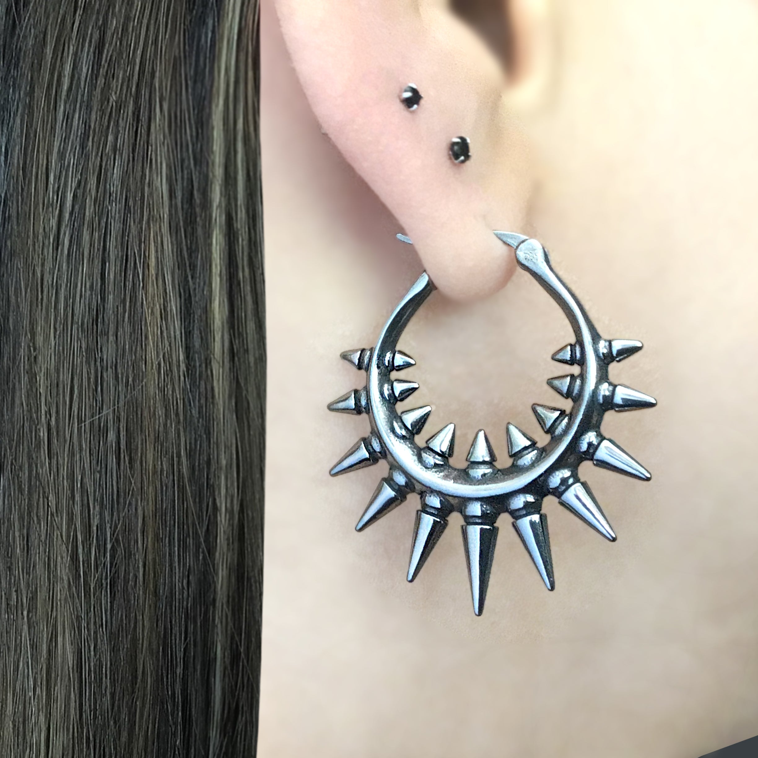 Raia Spiked hoop earrings