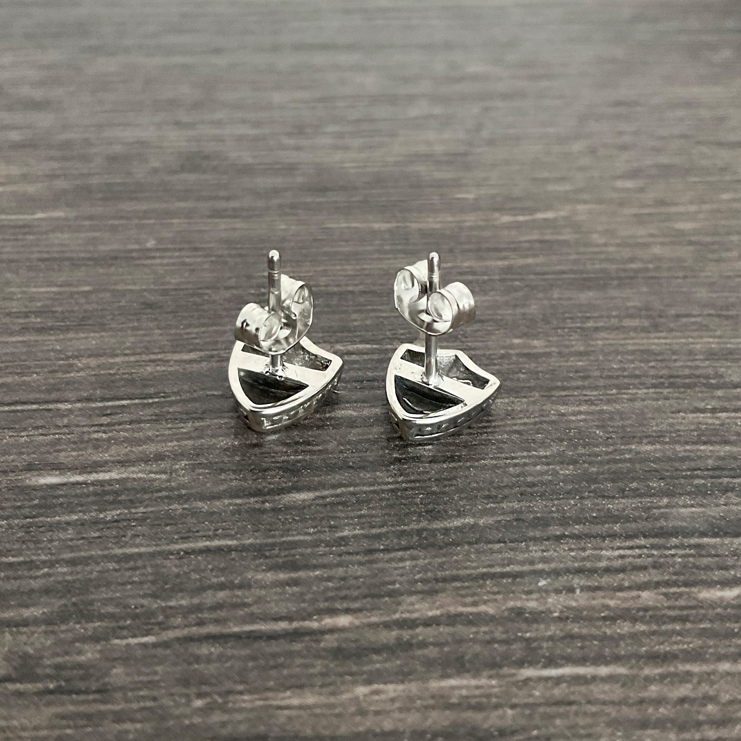 Shield stud earrings