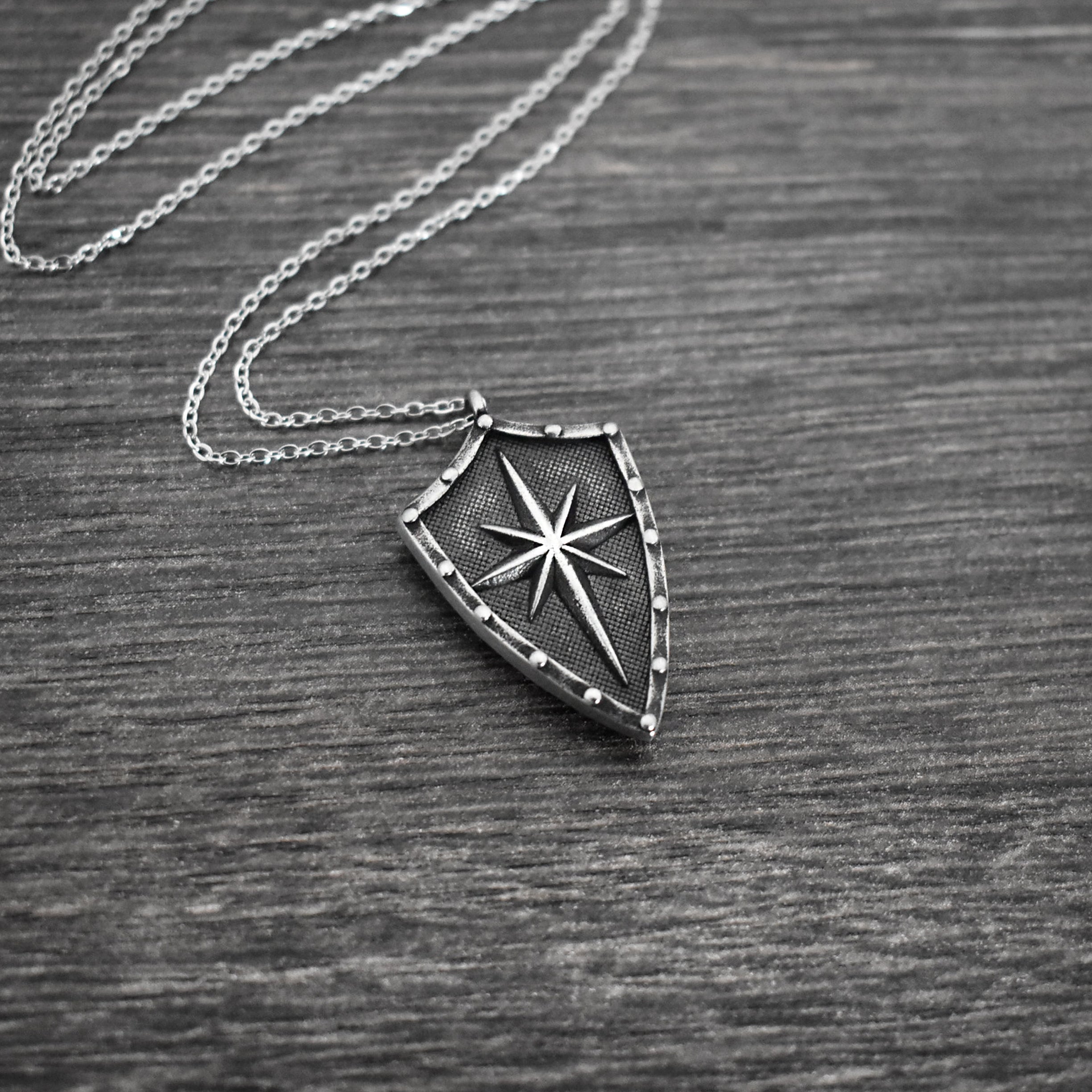 Shield with Star and Skull necklace
