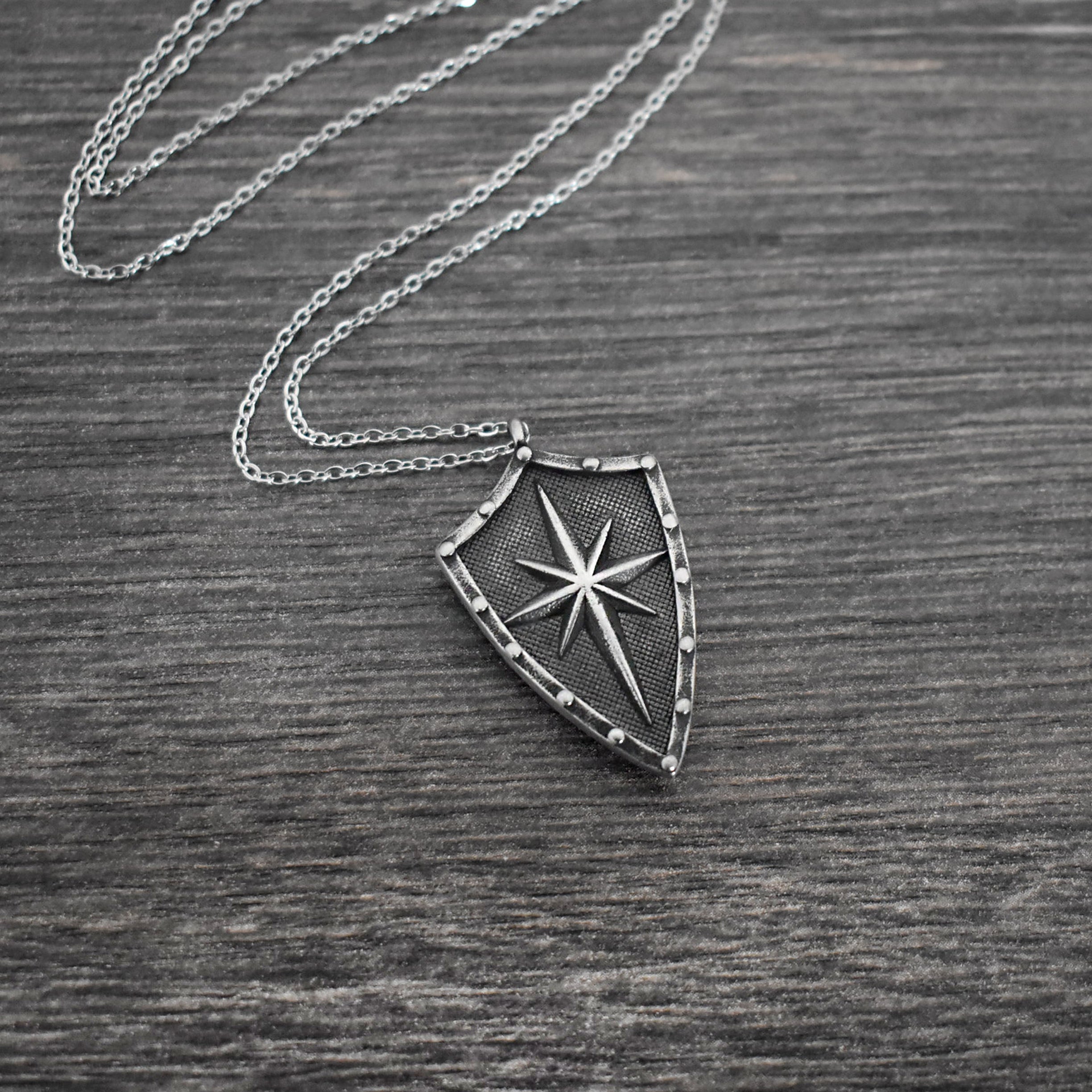 Shield with Star and Skull necklace