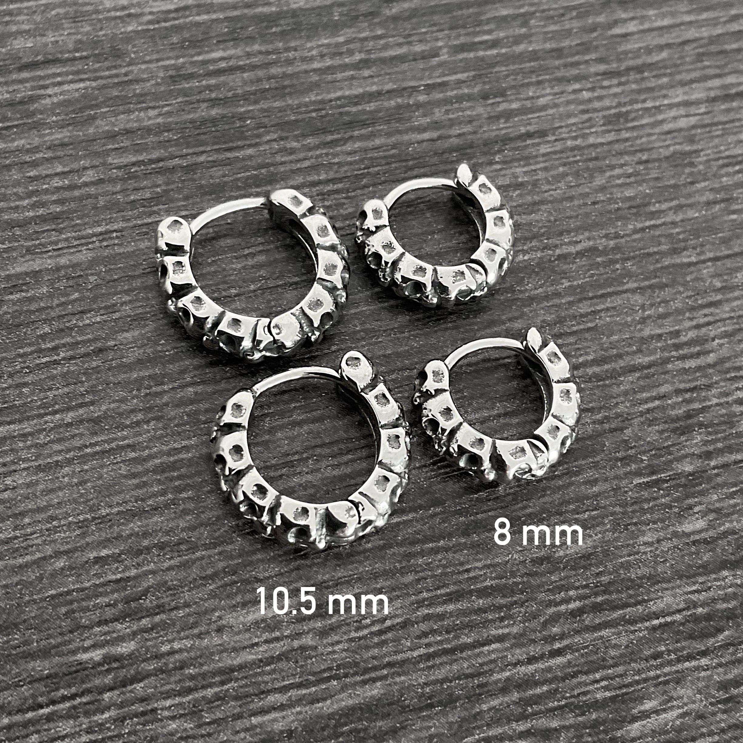Skull huggie hoop earrings