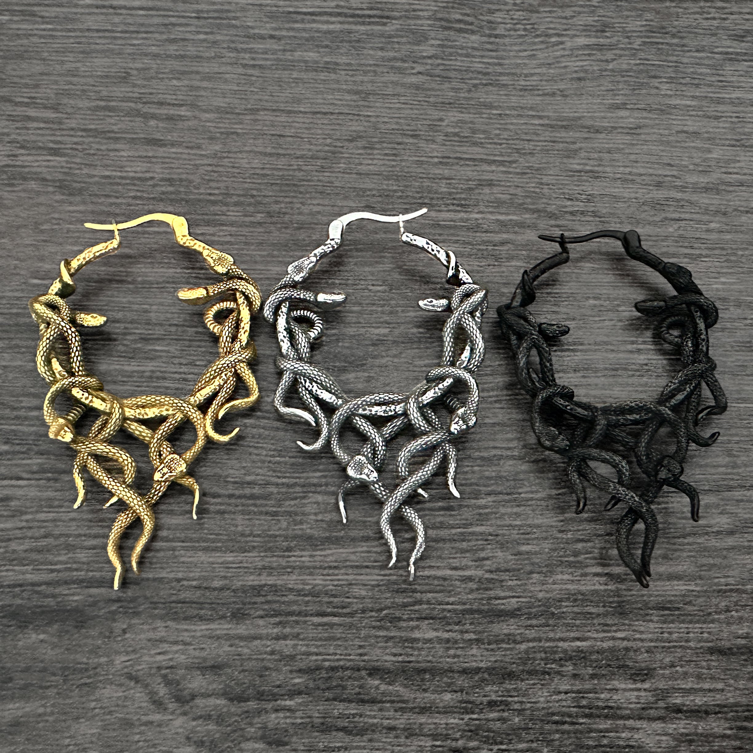 Aura Large Snake hoop earrings