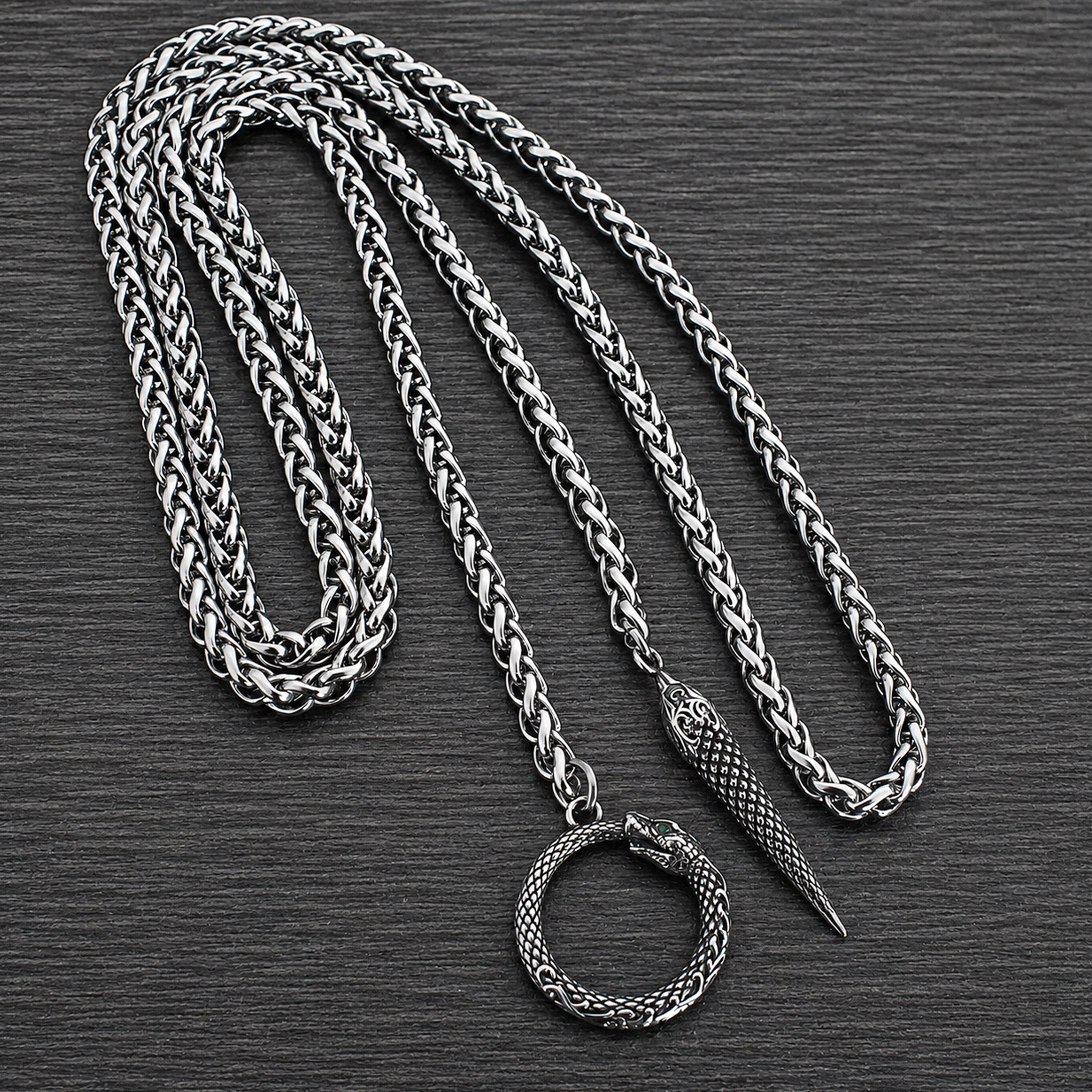 Snake Wrapped Lariat Chain