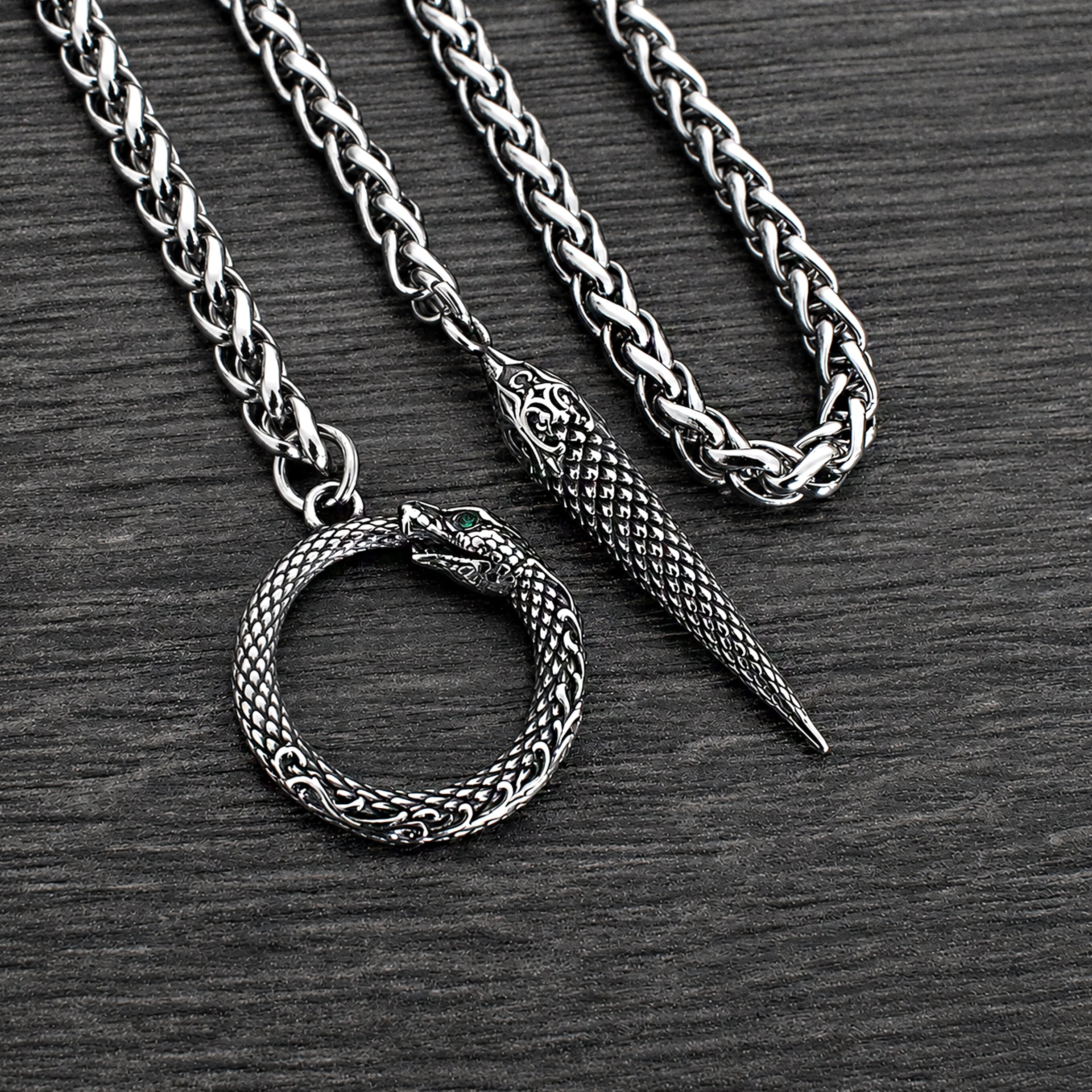 Snake Wrapped Lariat Chain
