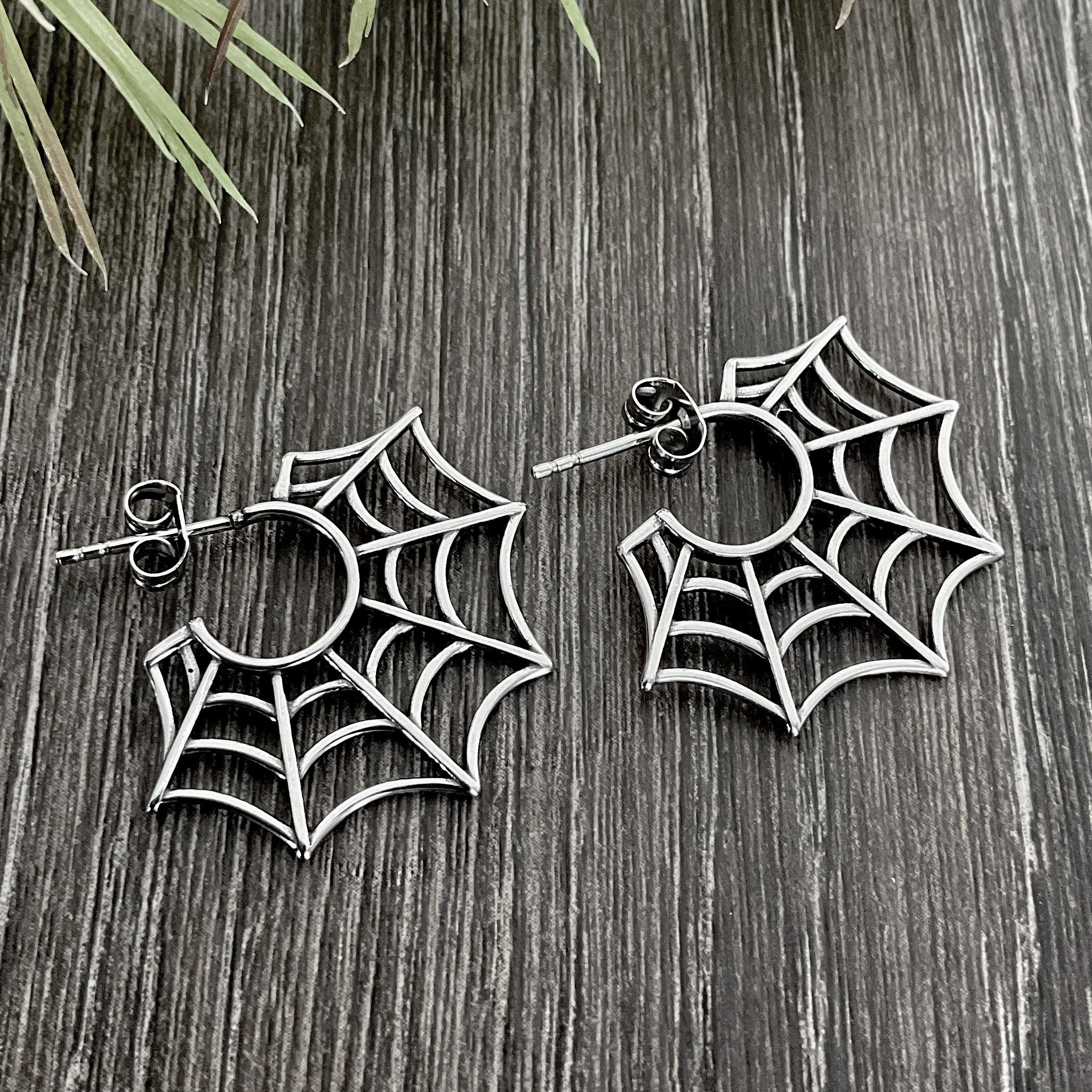 Spider web earrings