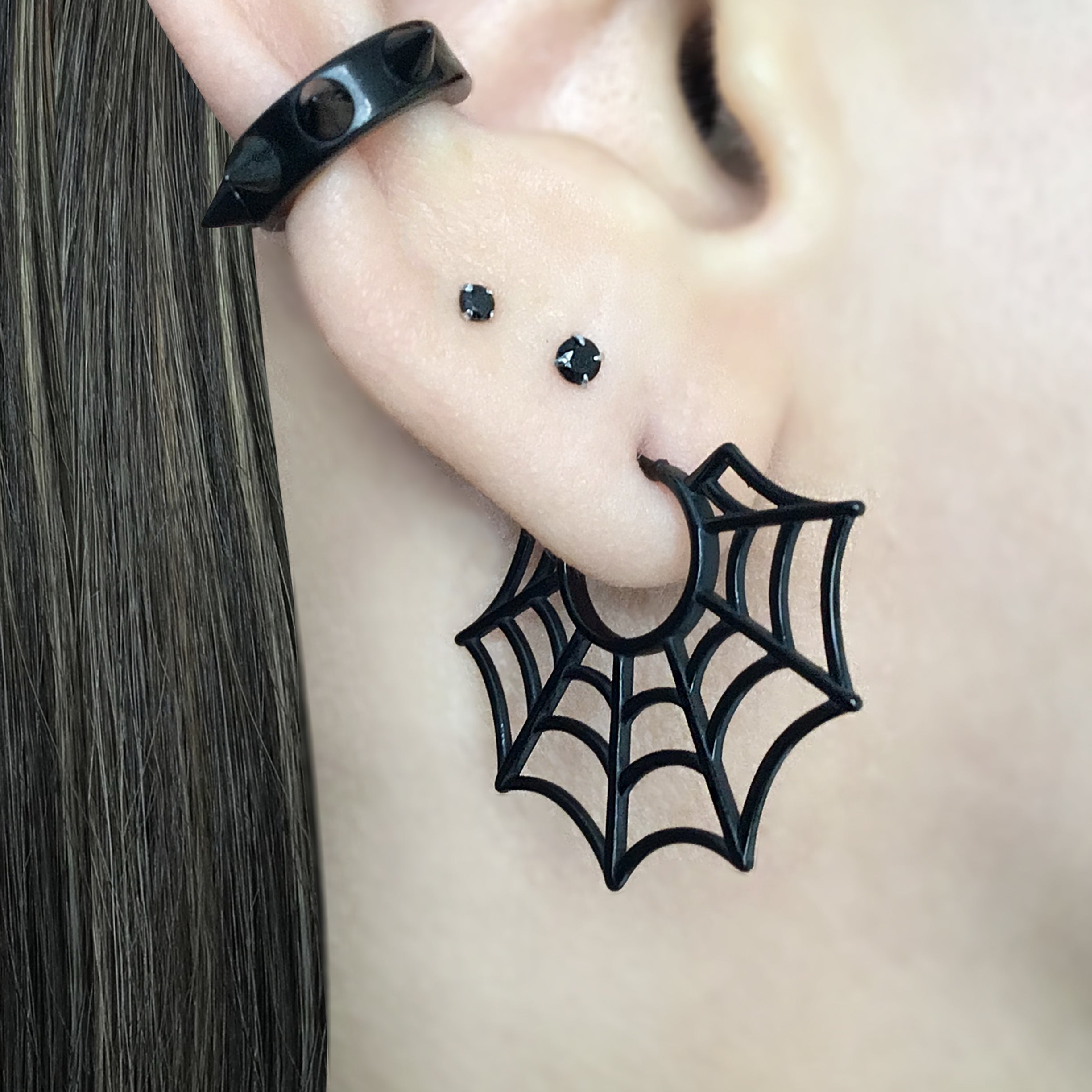 Spider web earrings