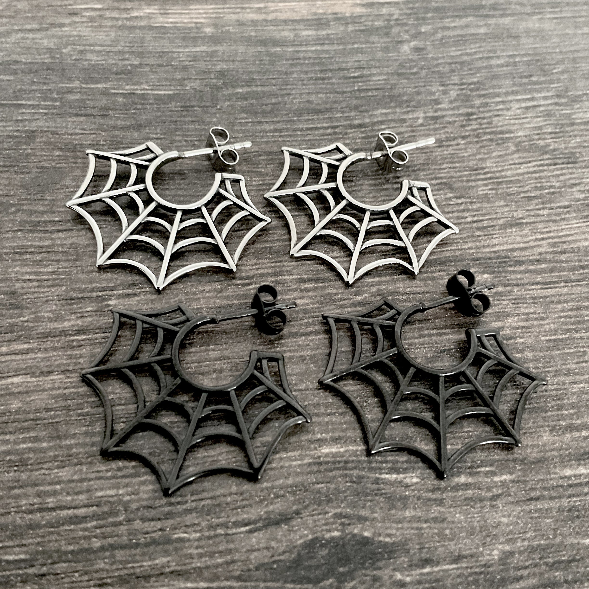 Spider web earrings
