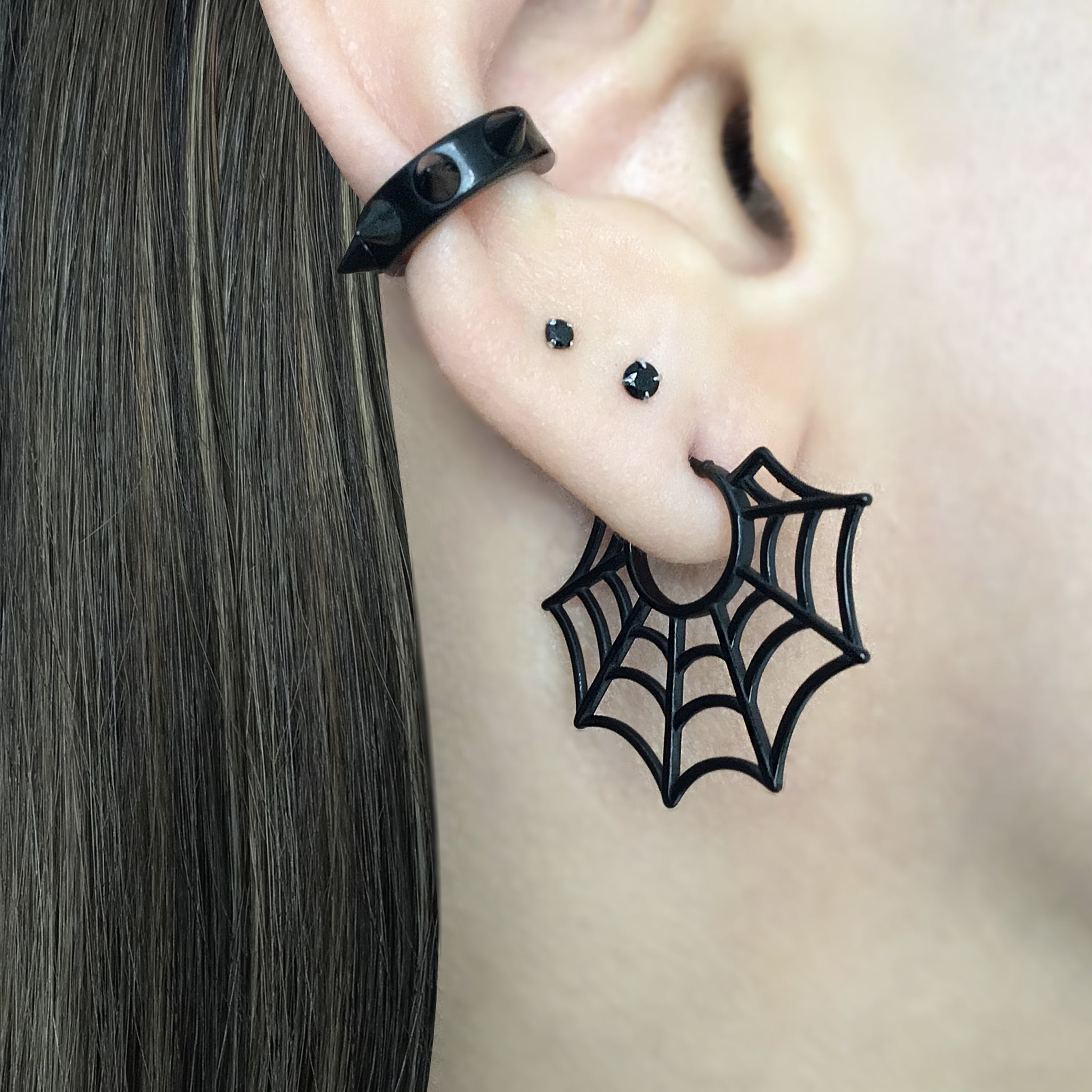 Spider web earrings
