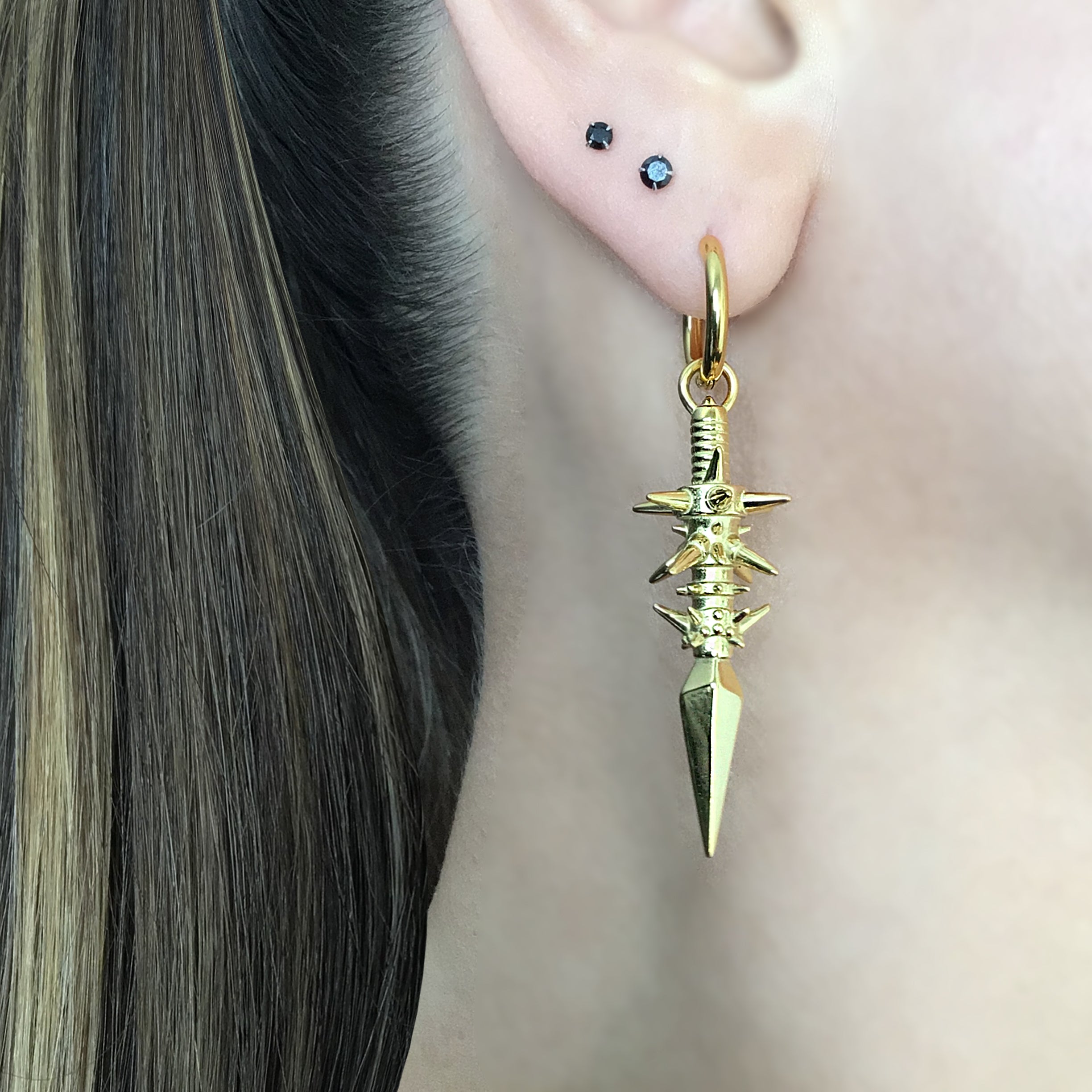 Spear and Spikes hoop earrings
