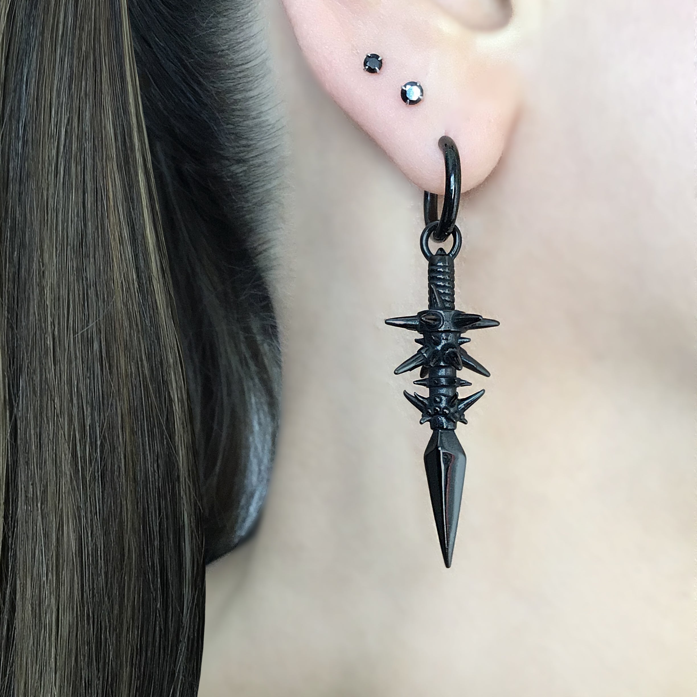 Spear and Spikes hoop earrings