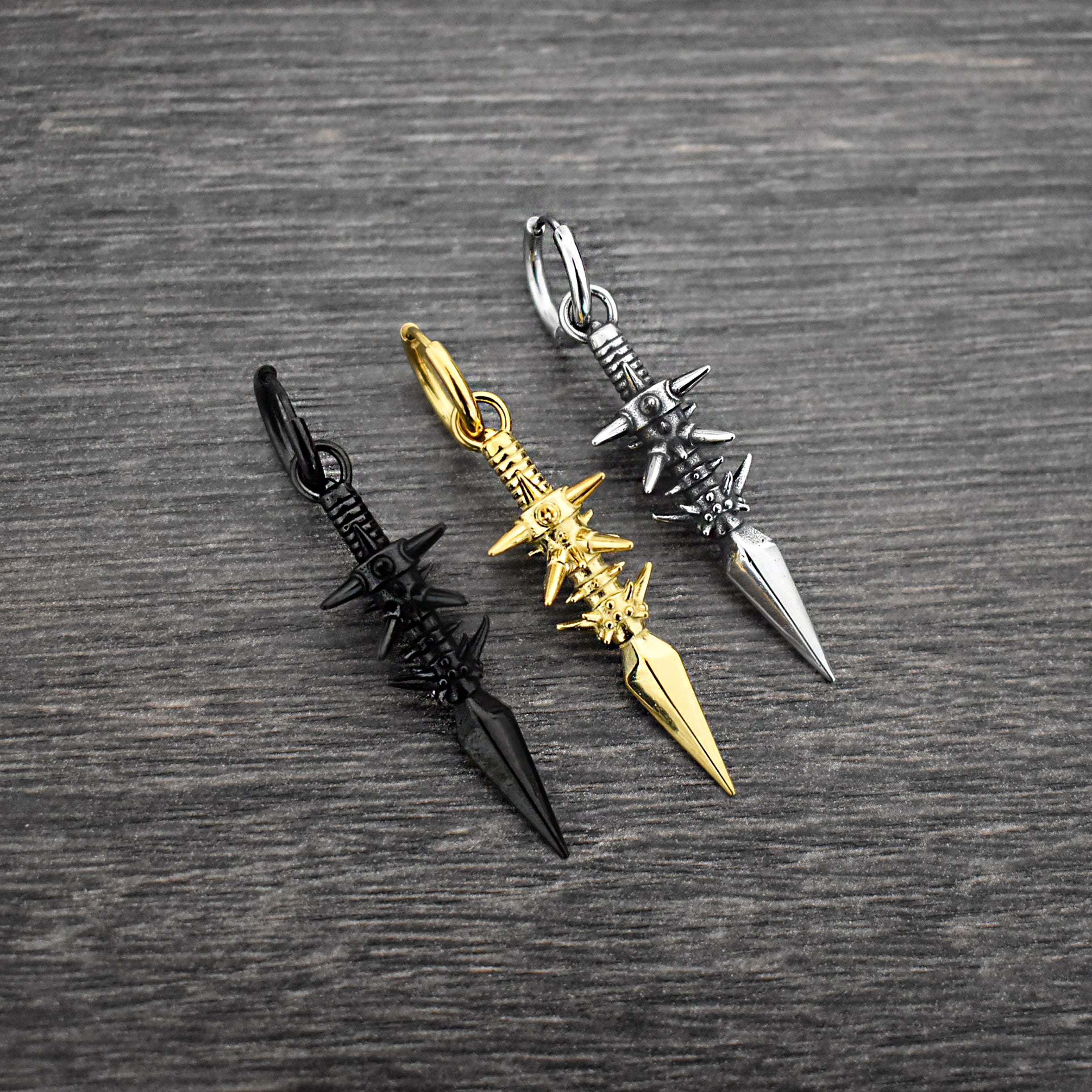 Spear and Spikes hoop earrings