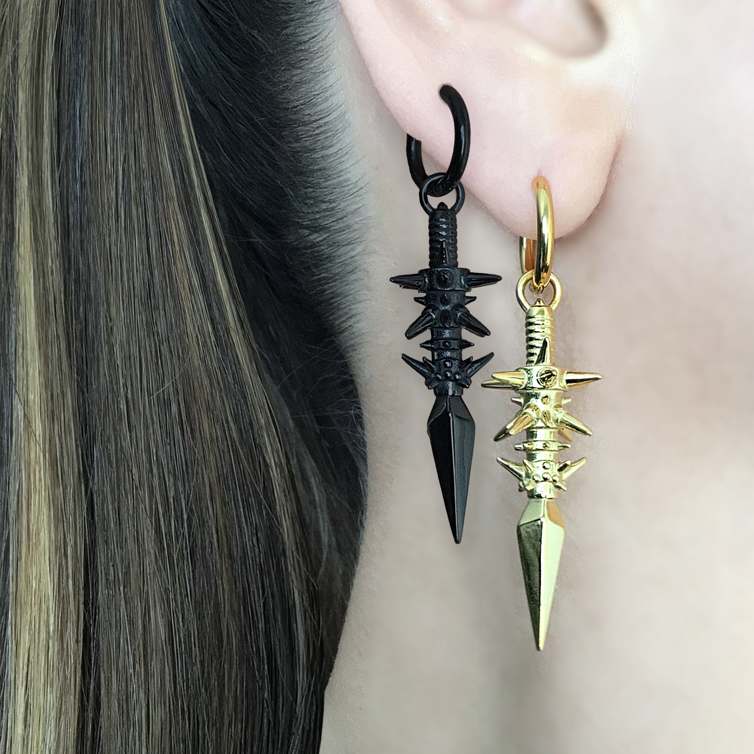 Spear and Spikes hoop earrings