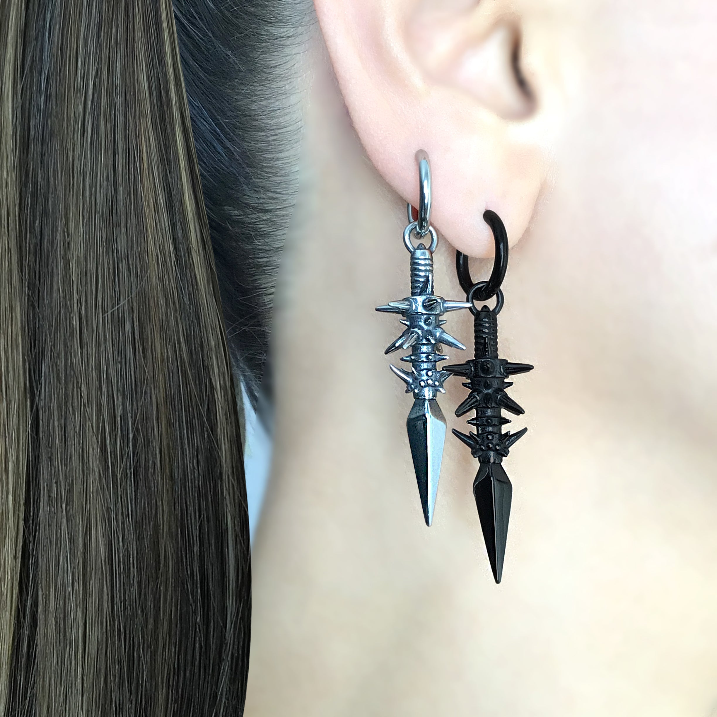 Spear and Spikes hoop earrings