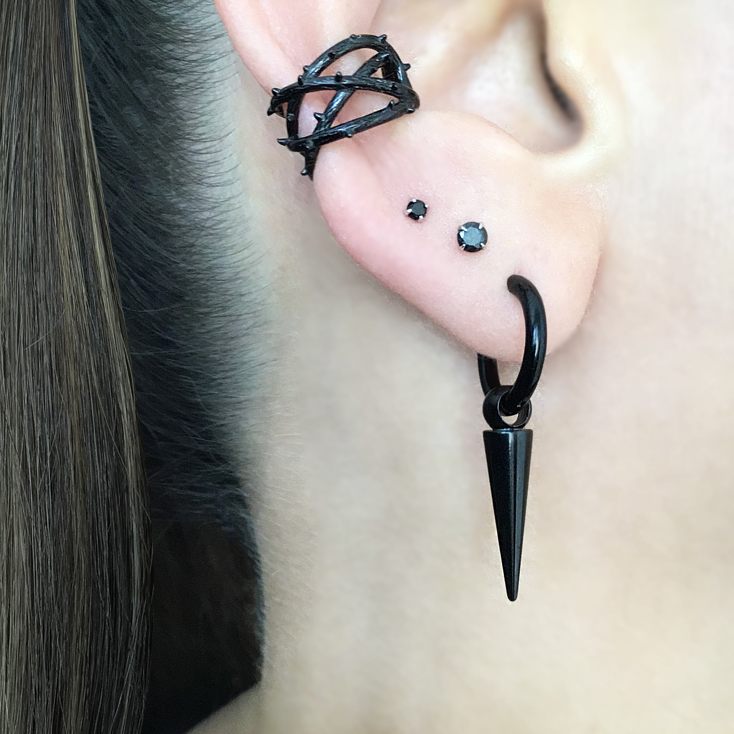 Minimalistic Spike hoop earrings