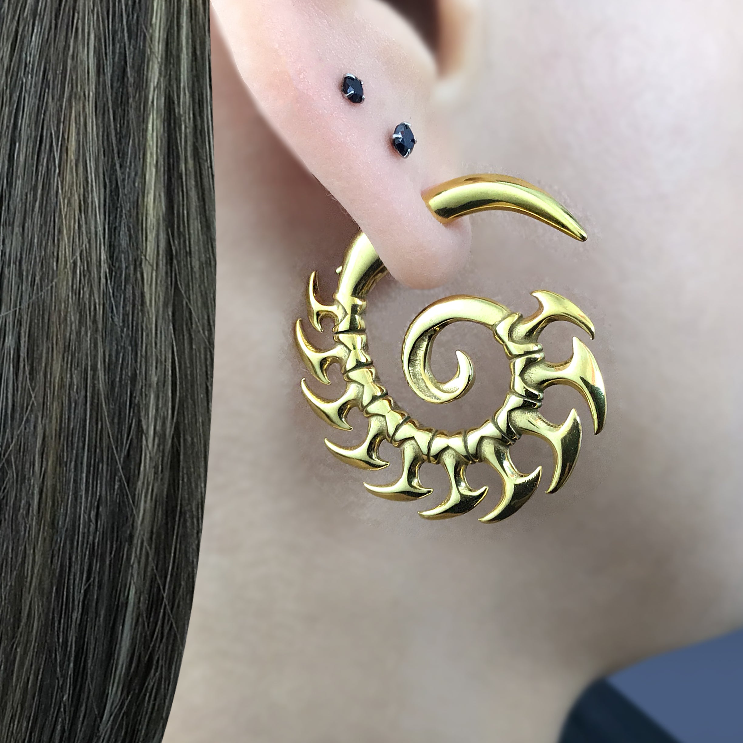 Spine and Spikes ear jacket earrings