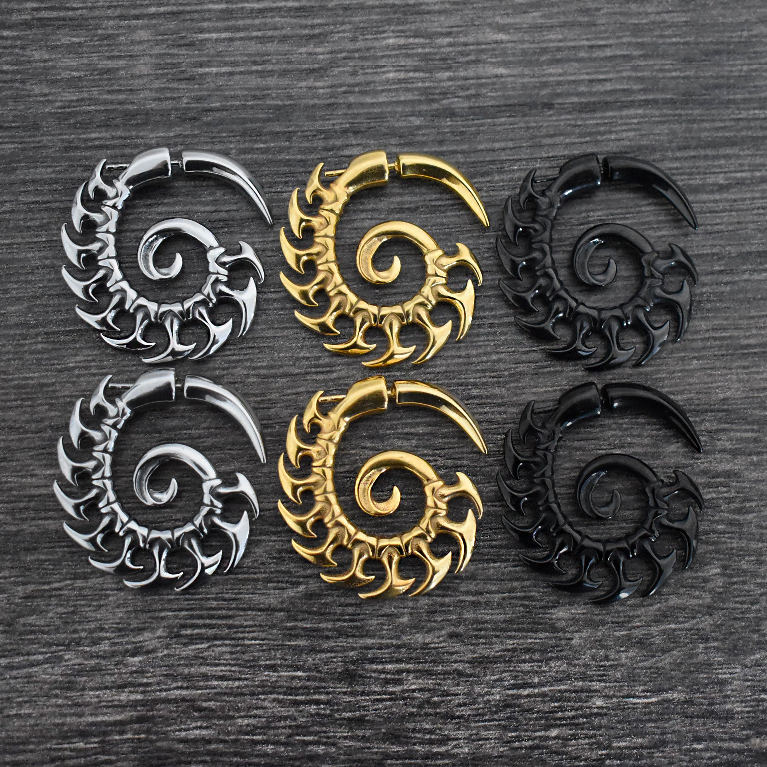 Spine and Spikes ear jacket earrings
