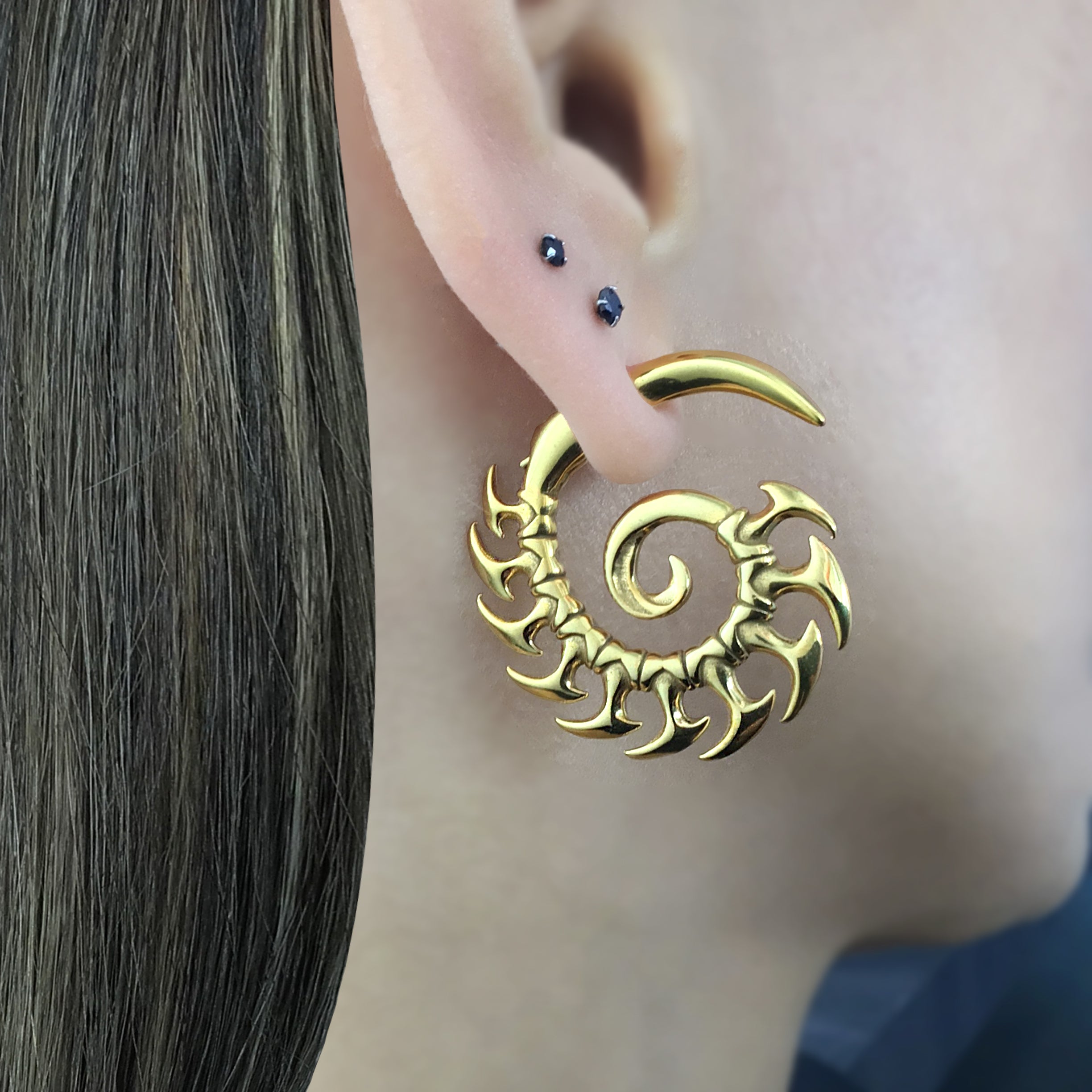 Spine and Spikes ear jacket earrings