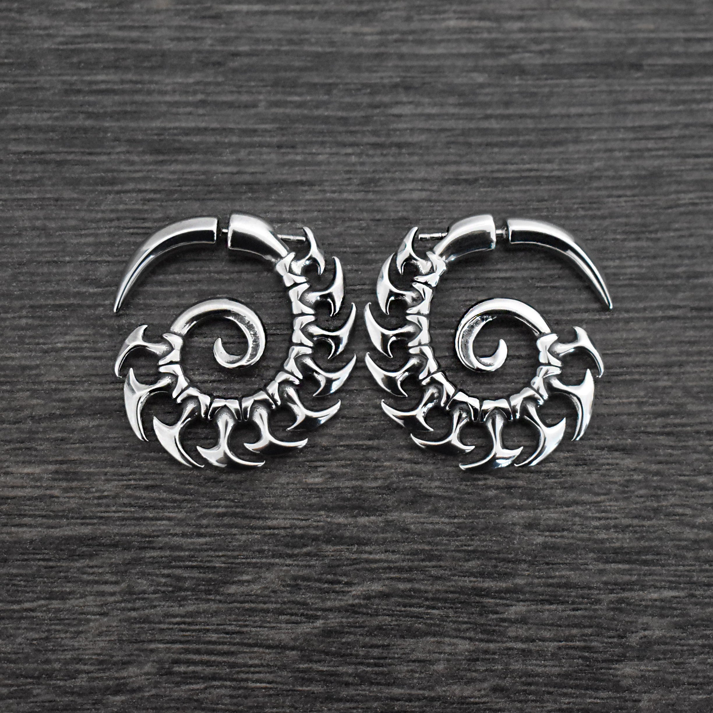 Spine and Spikes ear jacket earrings