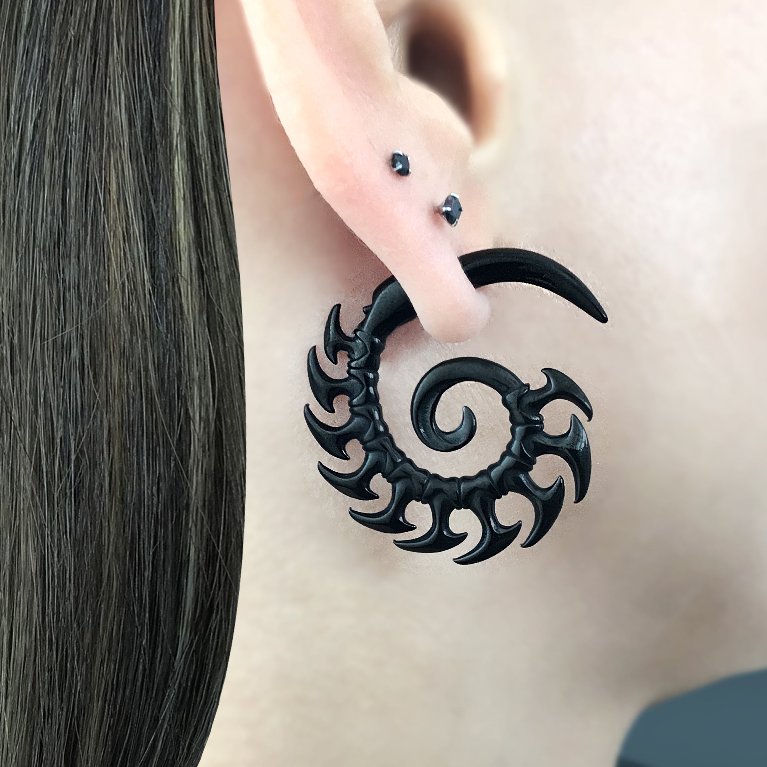 Spine and Spikes ear jacket earrings