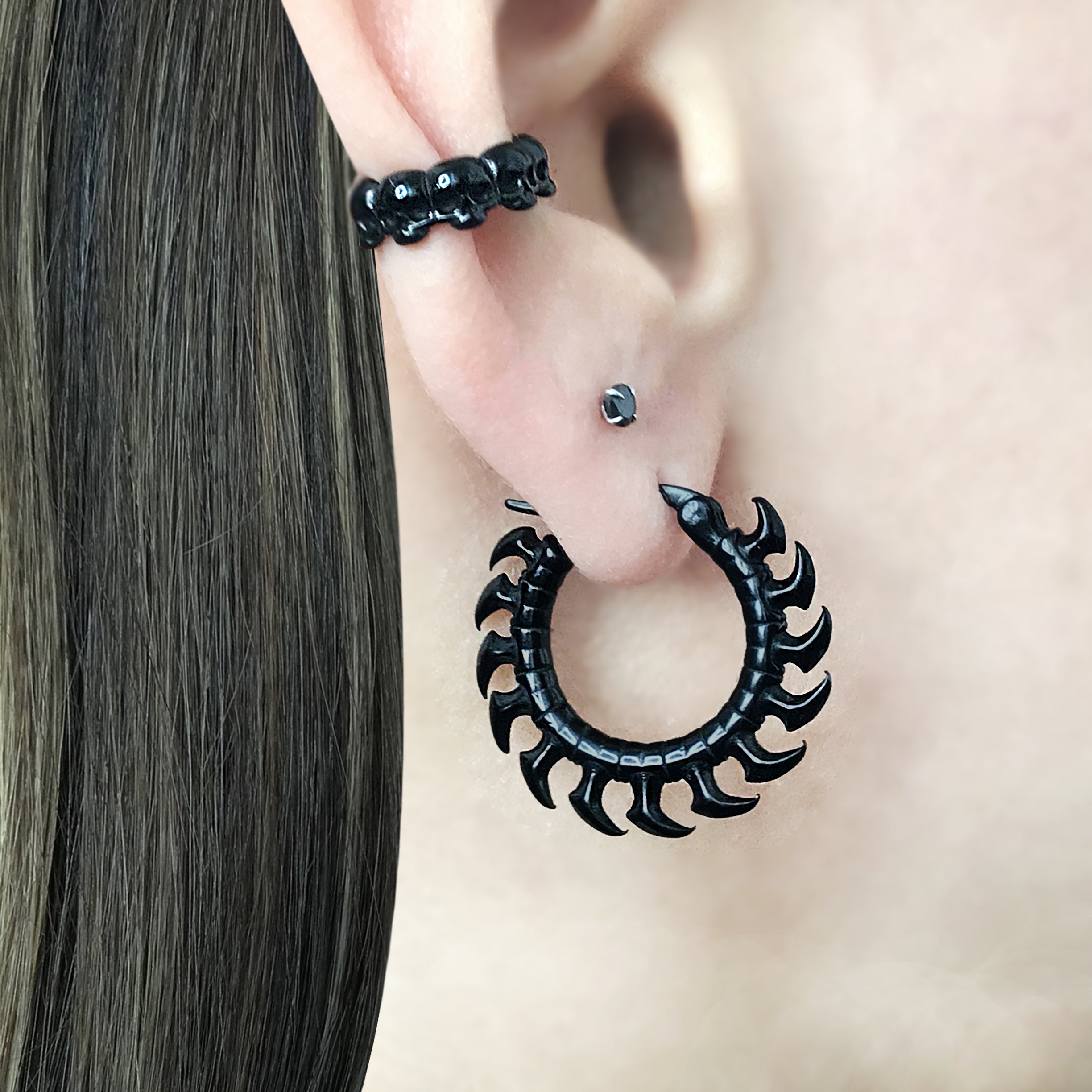 Spine and Spike hoop earrings