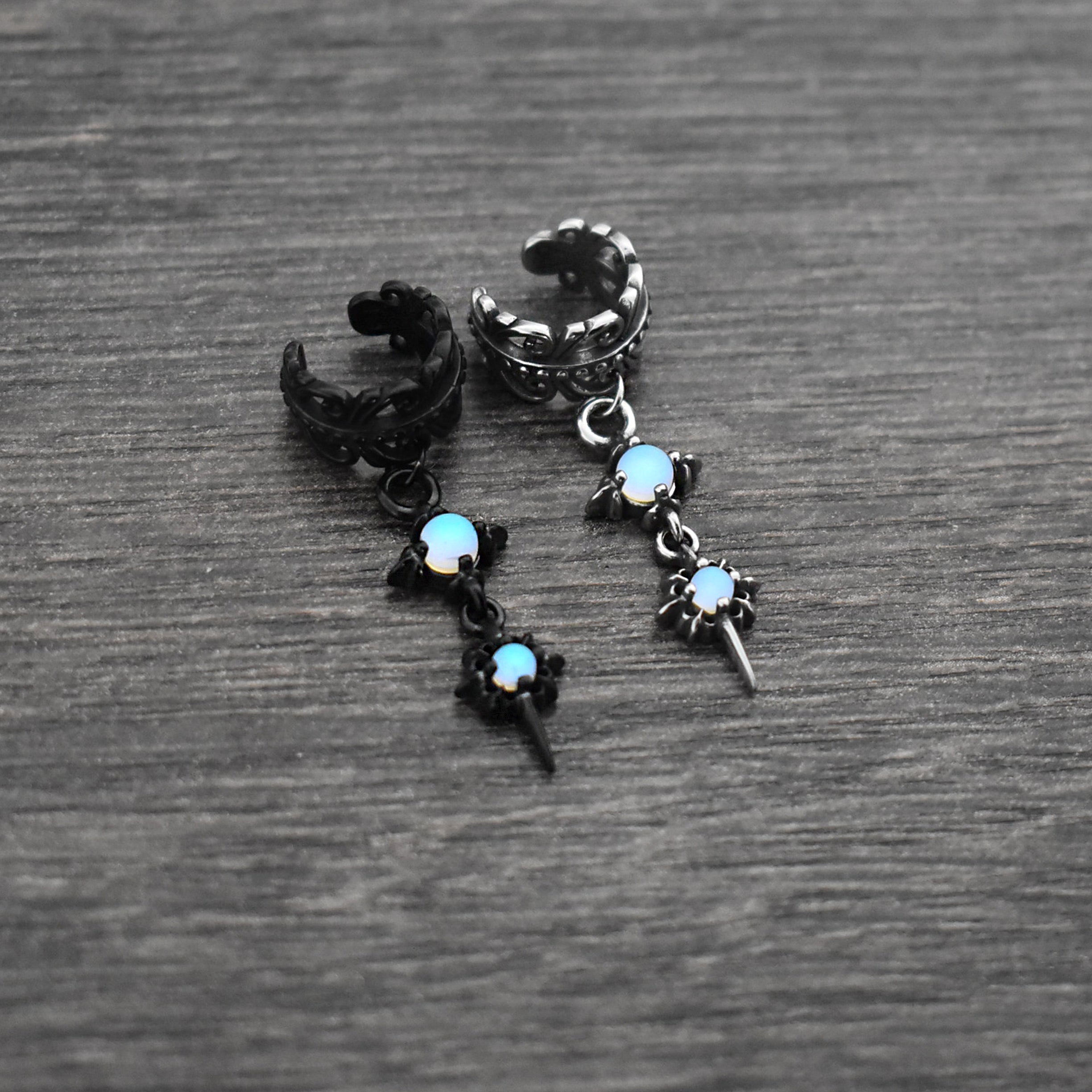 Starburst ear cuff with Blue stone