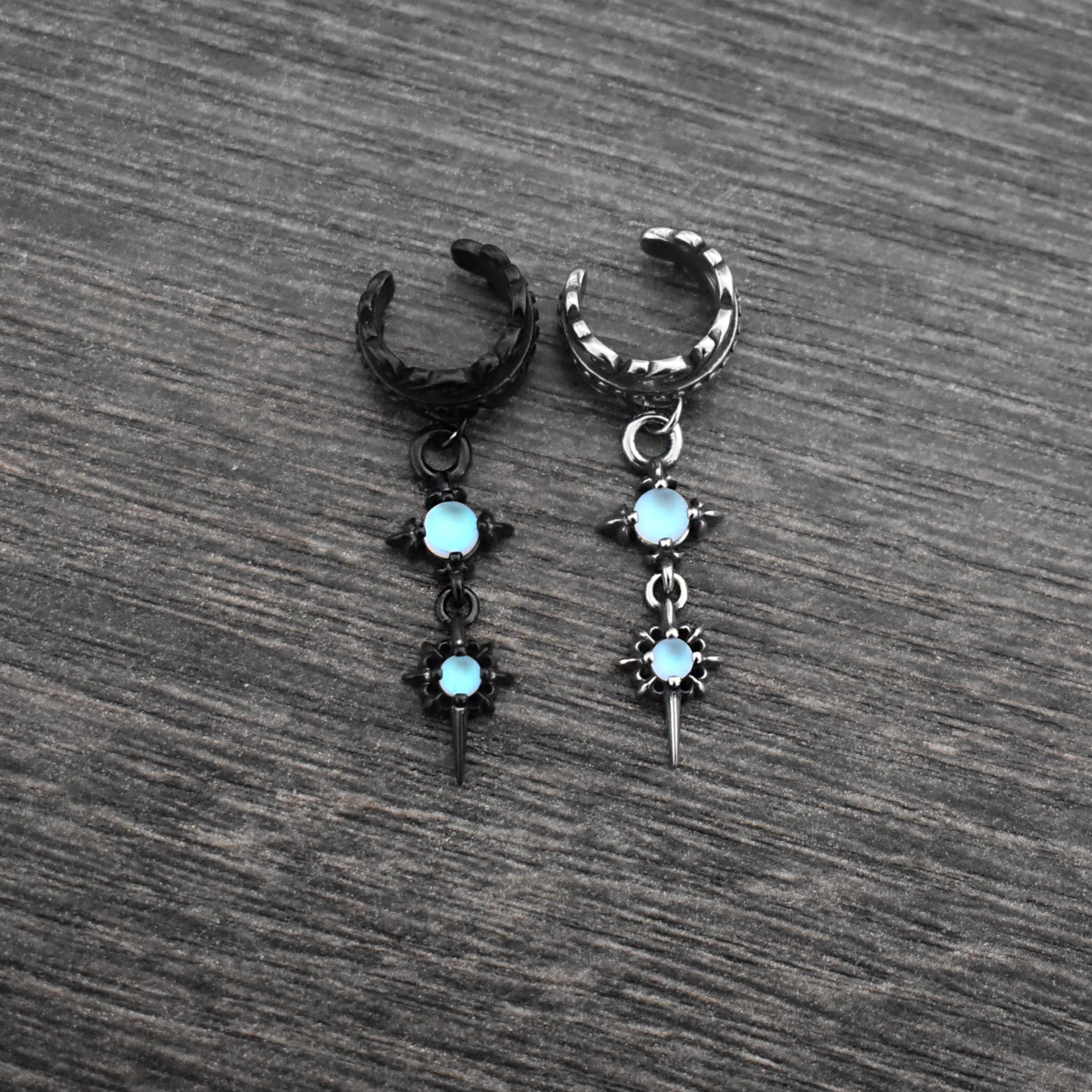 Starburst ear cuff with Blue stone