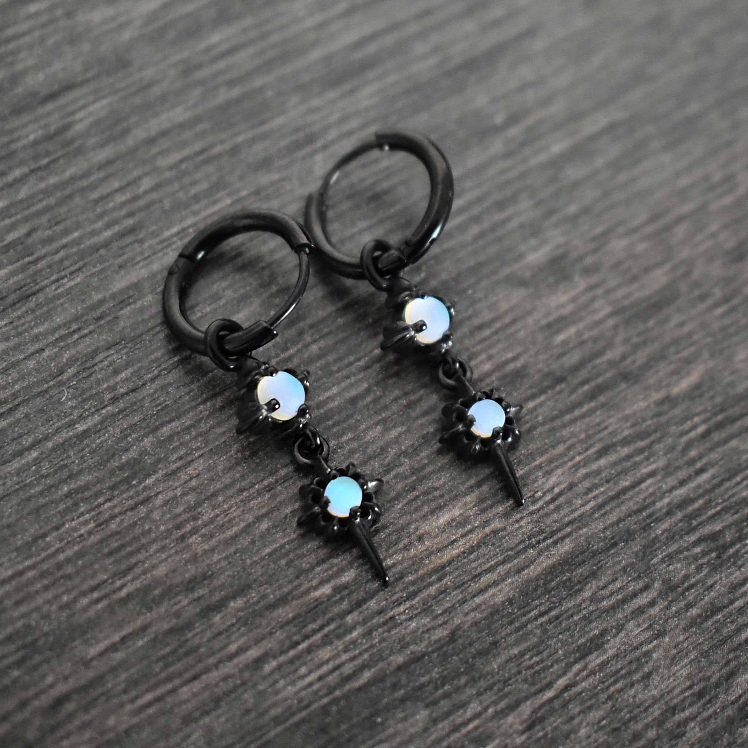 Starburst hoops with Blue glass