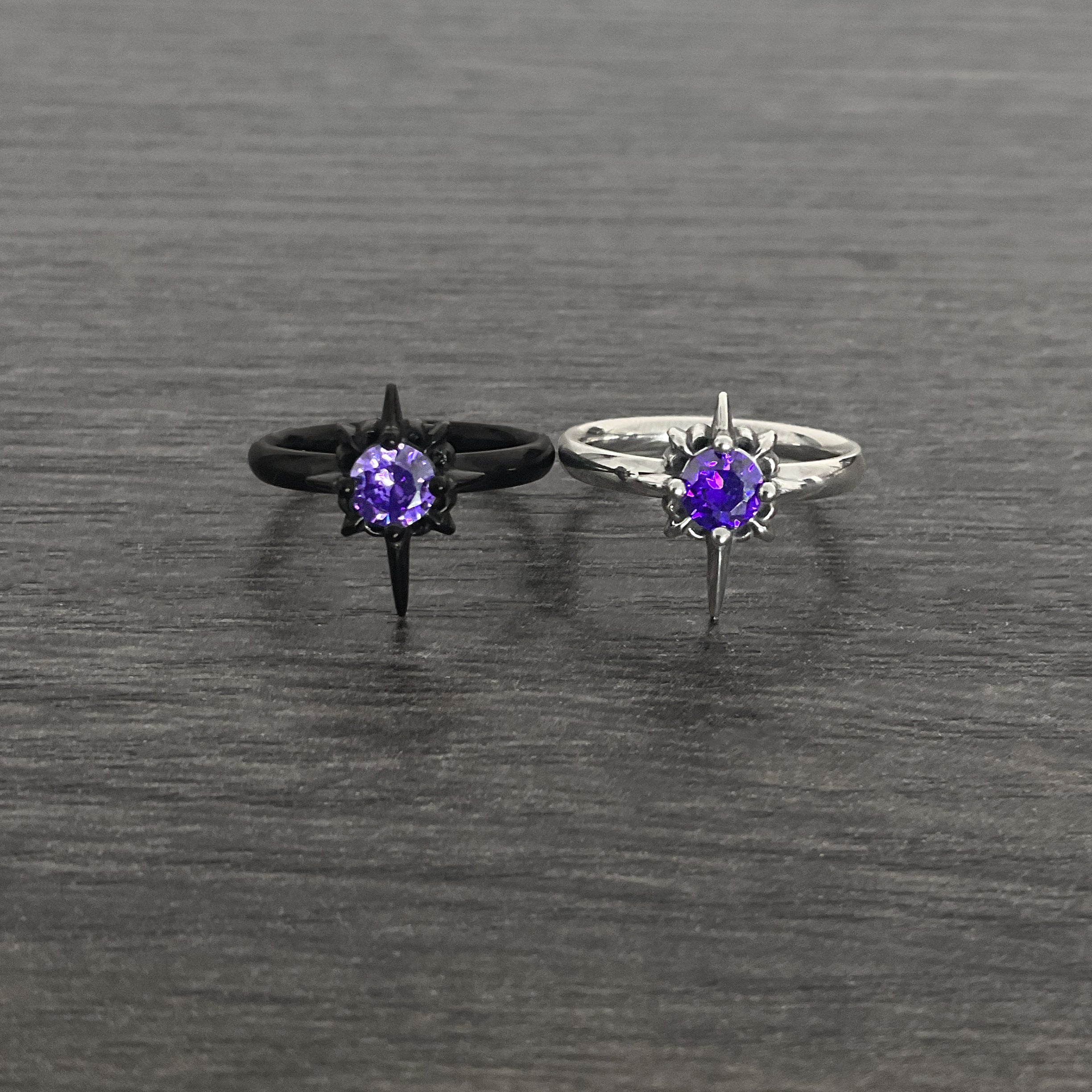 North star ring with Purple stone