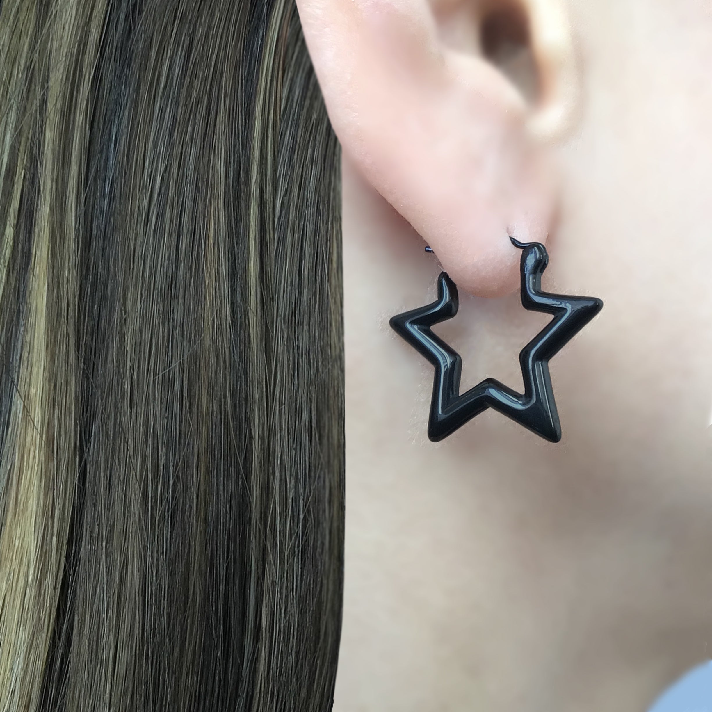 Stars huggie hoops