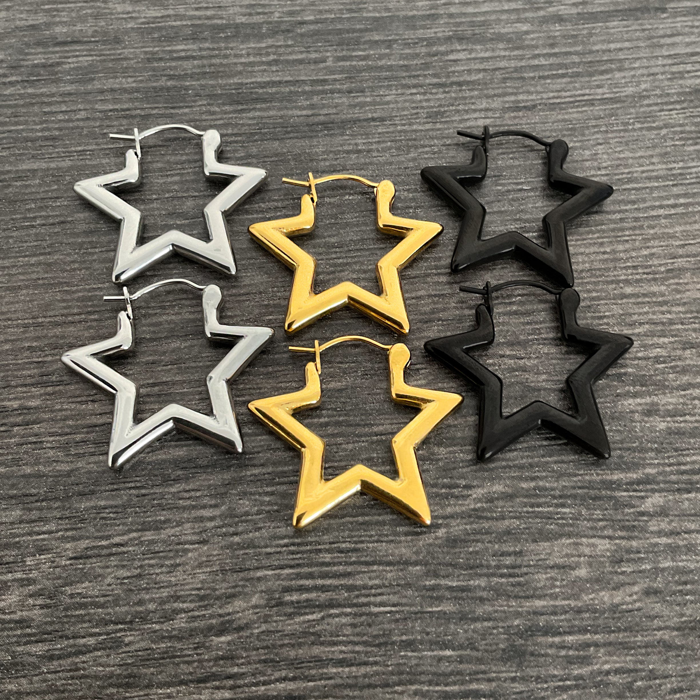 Stars huggie hoops