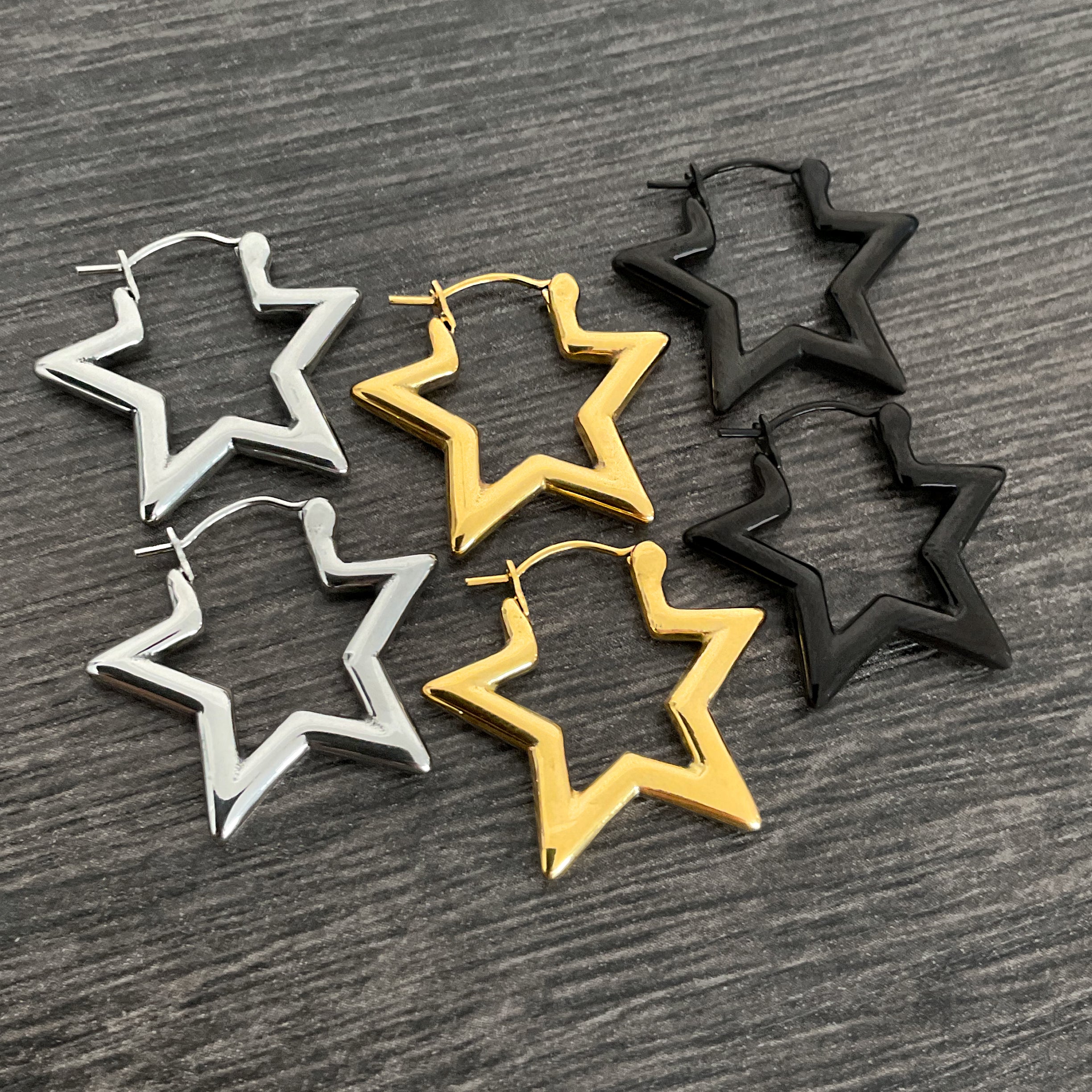 Stars huggie hoops