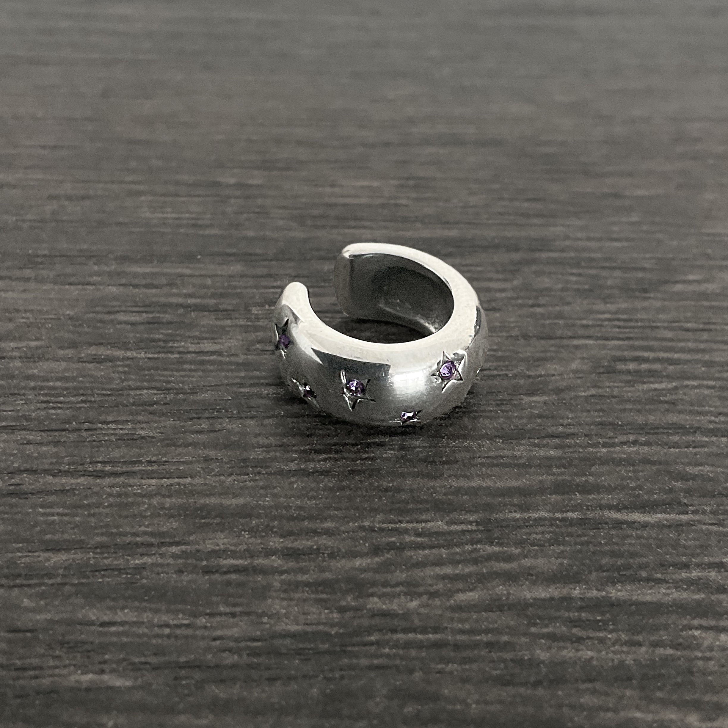 Stars ear cuff with Purple CZ