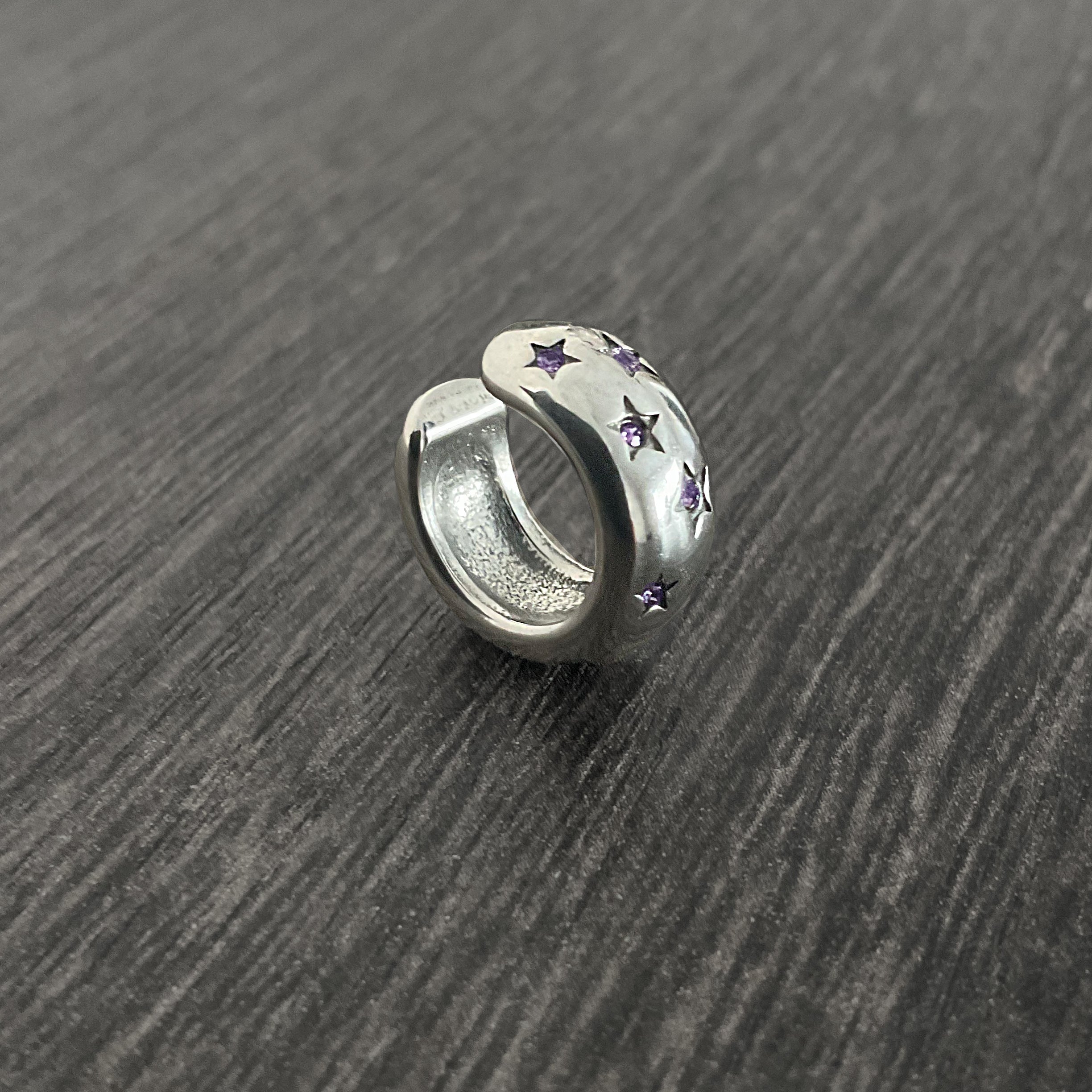 Stars ear cuff with Purple CZ