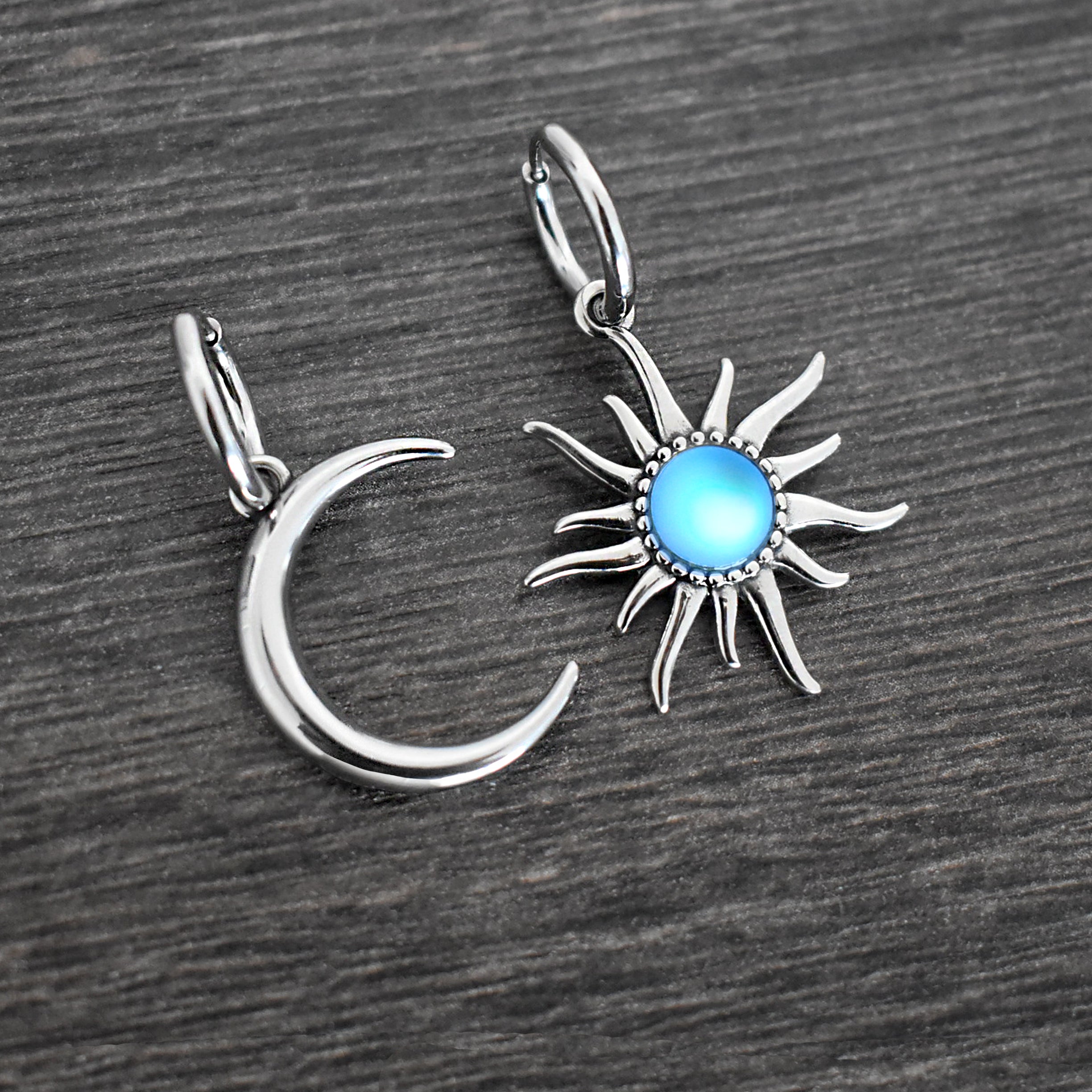 Sun & Moon Mismatched Hoop Earrings
