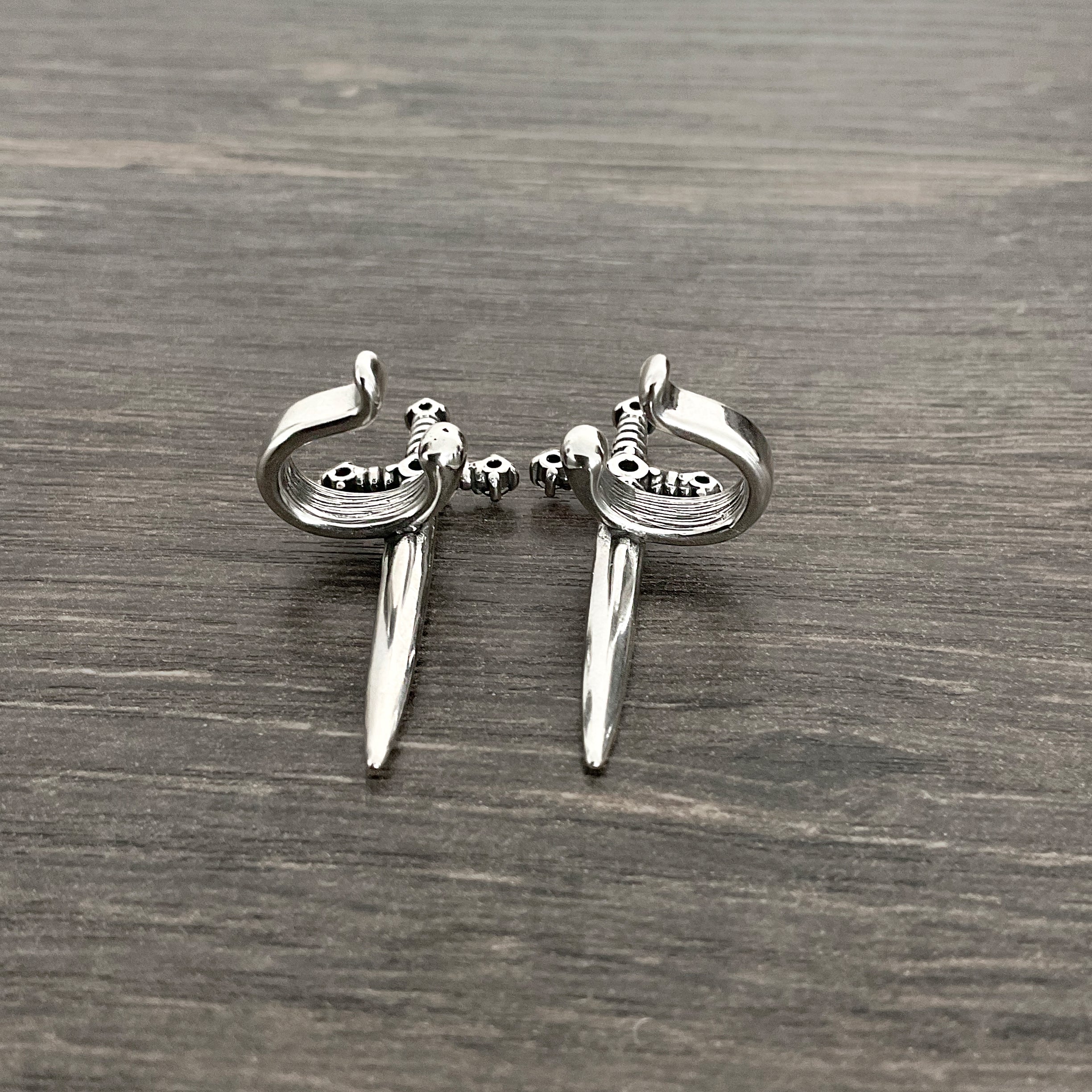 Kali Sword ear cuff with CZ stone