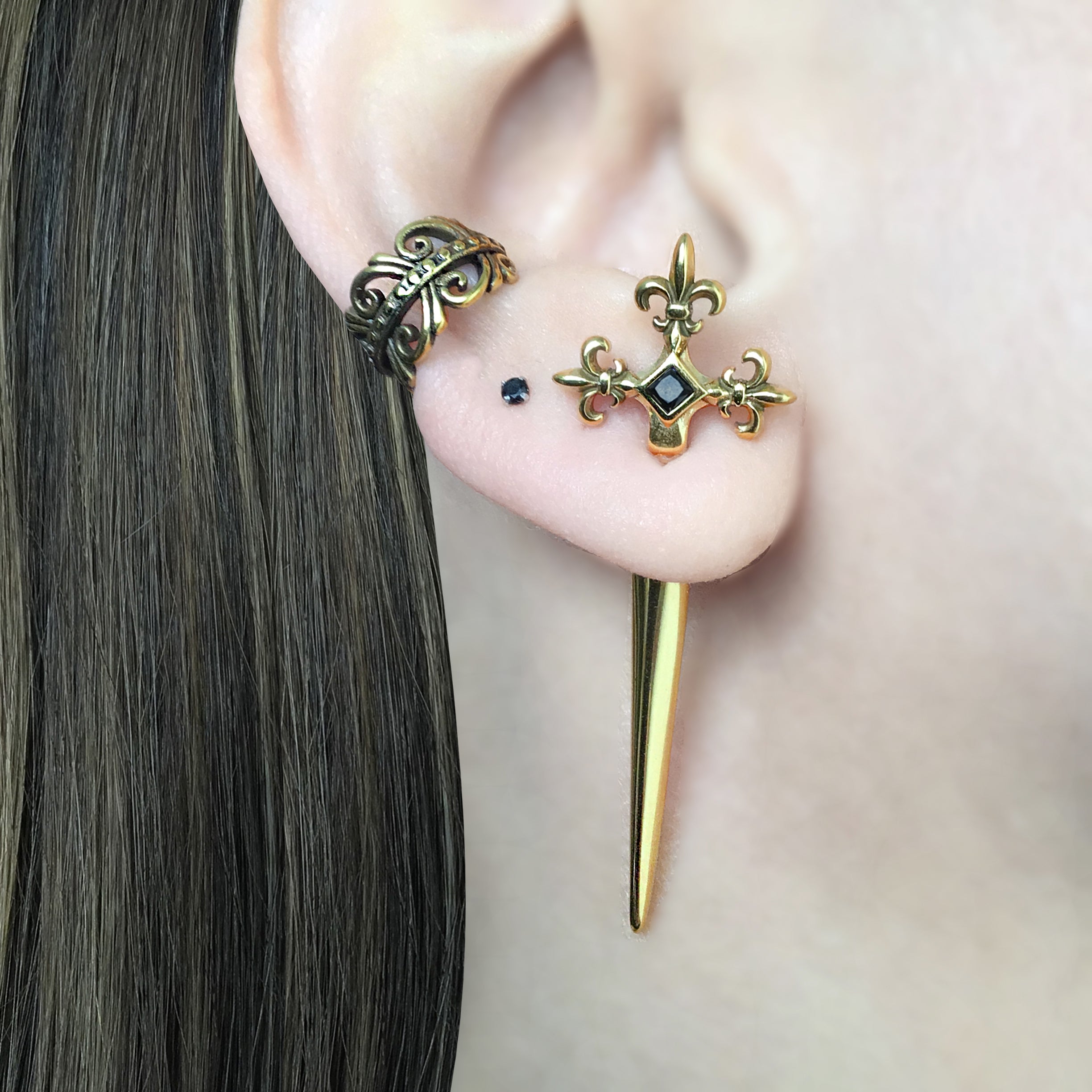 Gothic Fleur-de-Lis Sword Ear Jacket