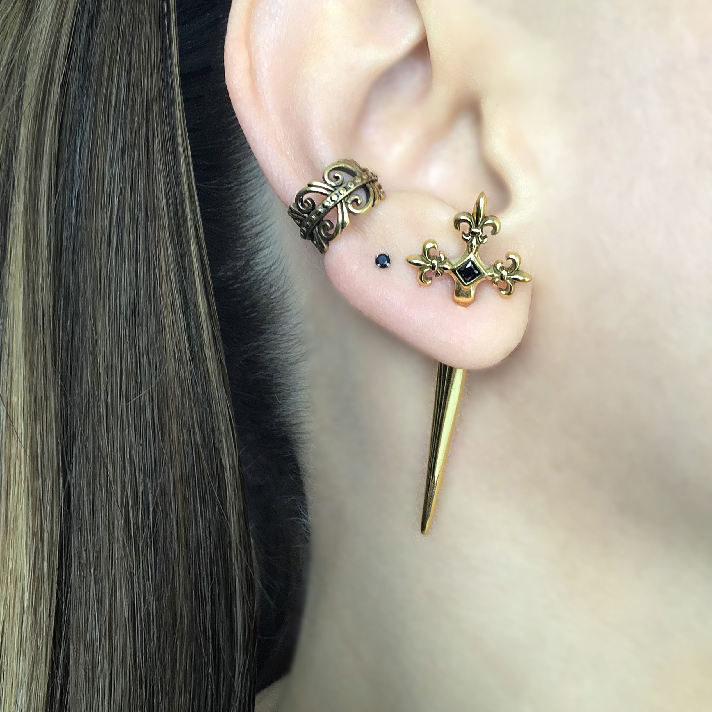 Gothic Fleur-de-Lis Sword Ear Jacket