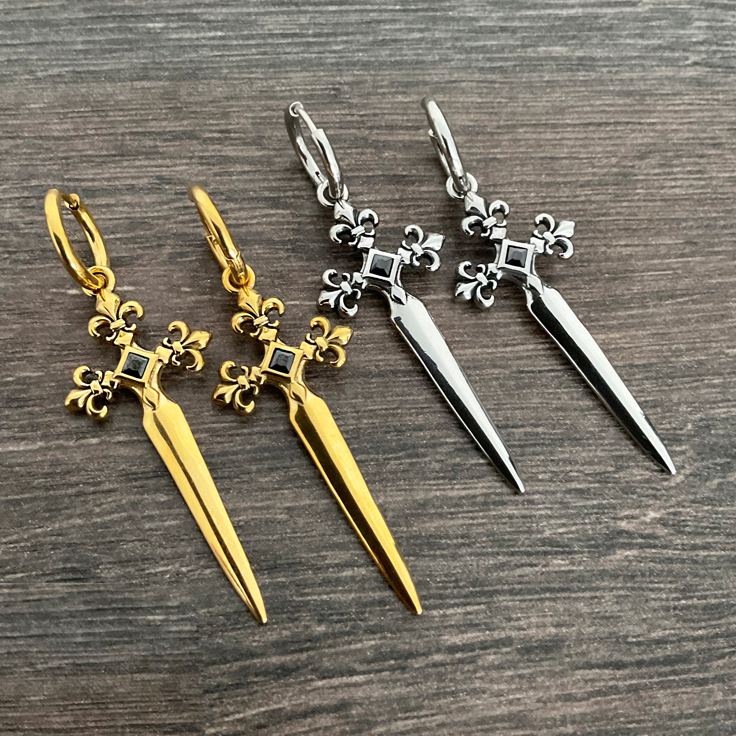 Gothic Fleur-de-Lis Sword hoops