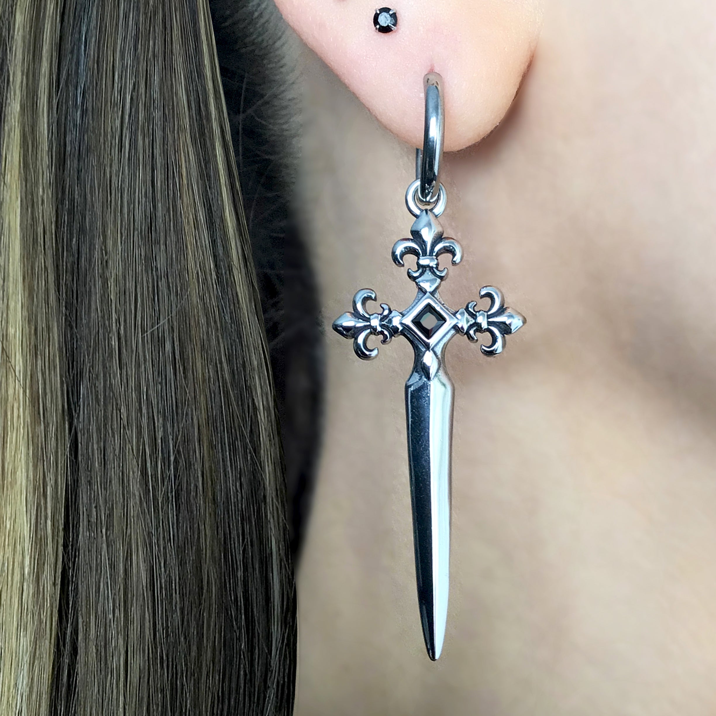 Gothic Fleur-de-Lis Sword hoops