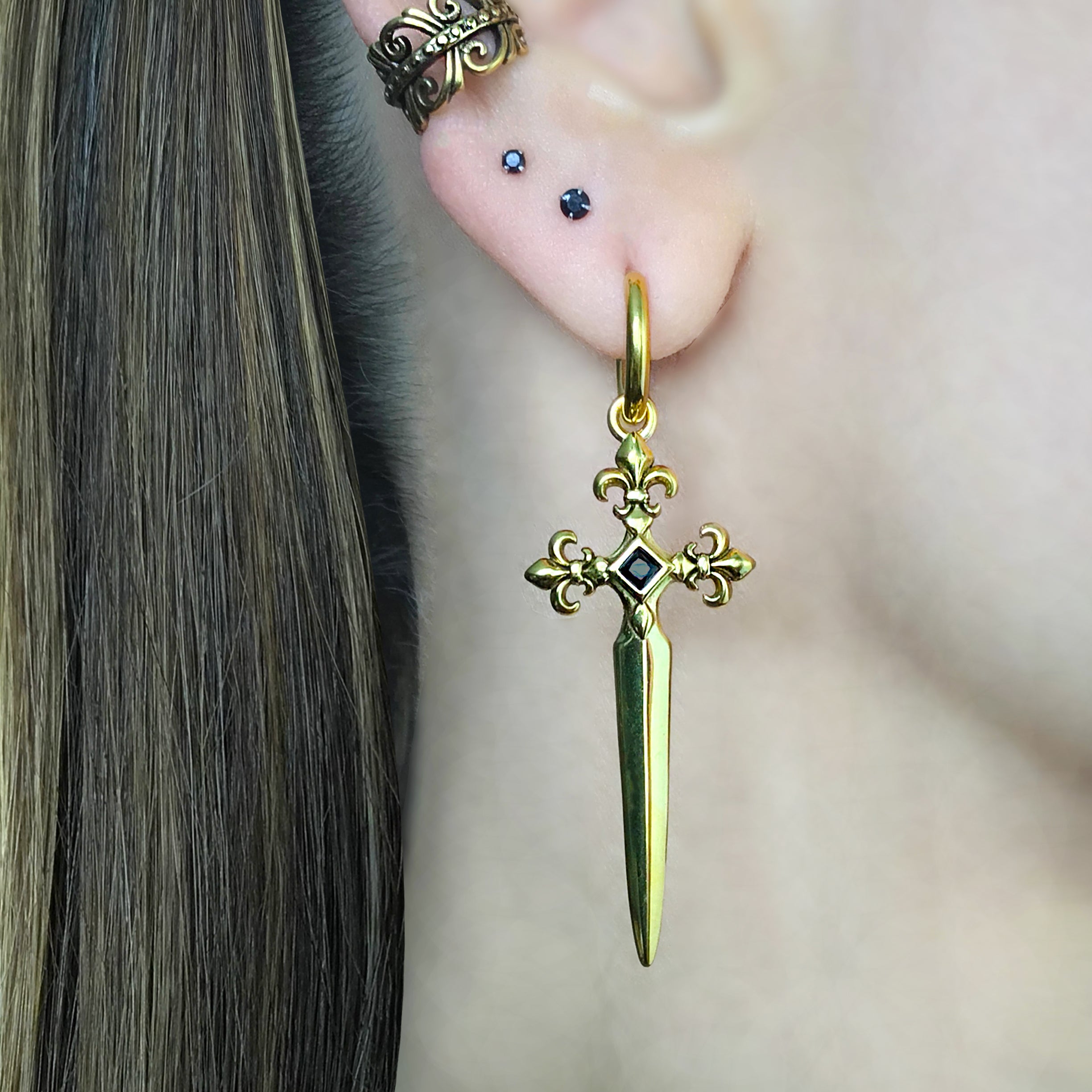Gothic Fleur-de-Lis Sword hoops