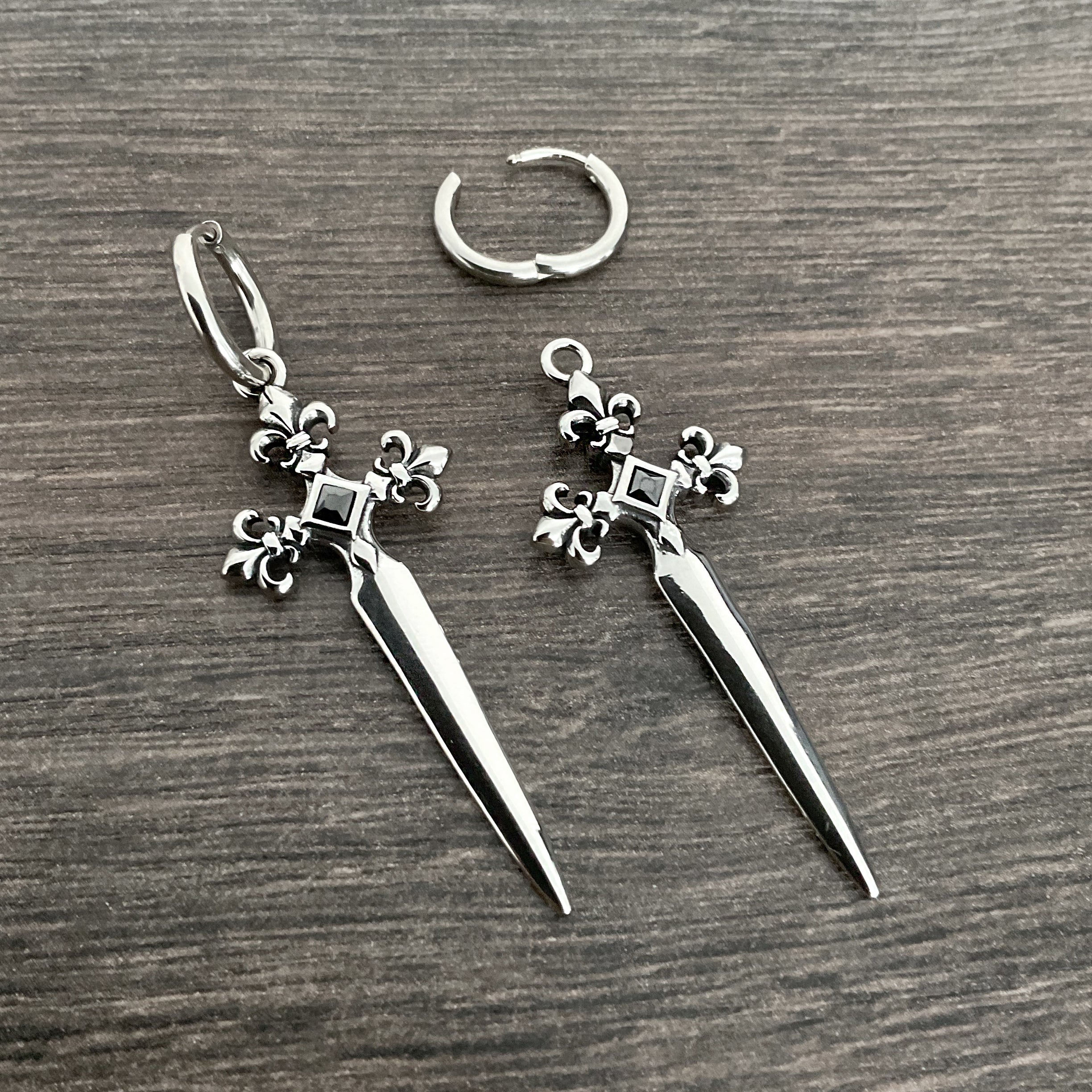 Gothic Fleur-de-Lis Sword hoops