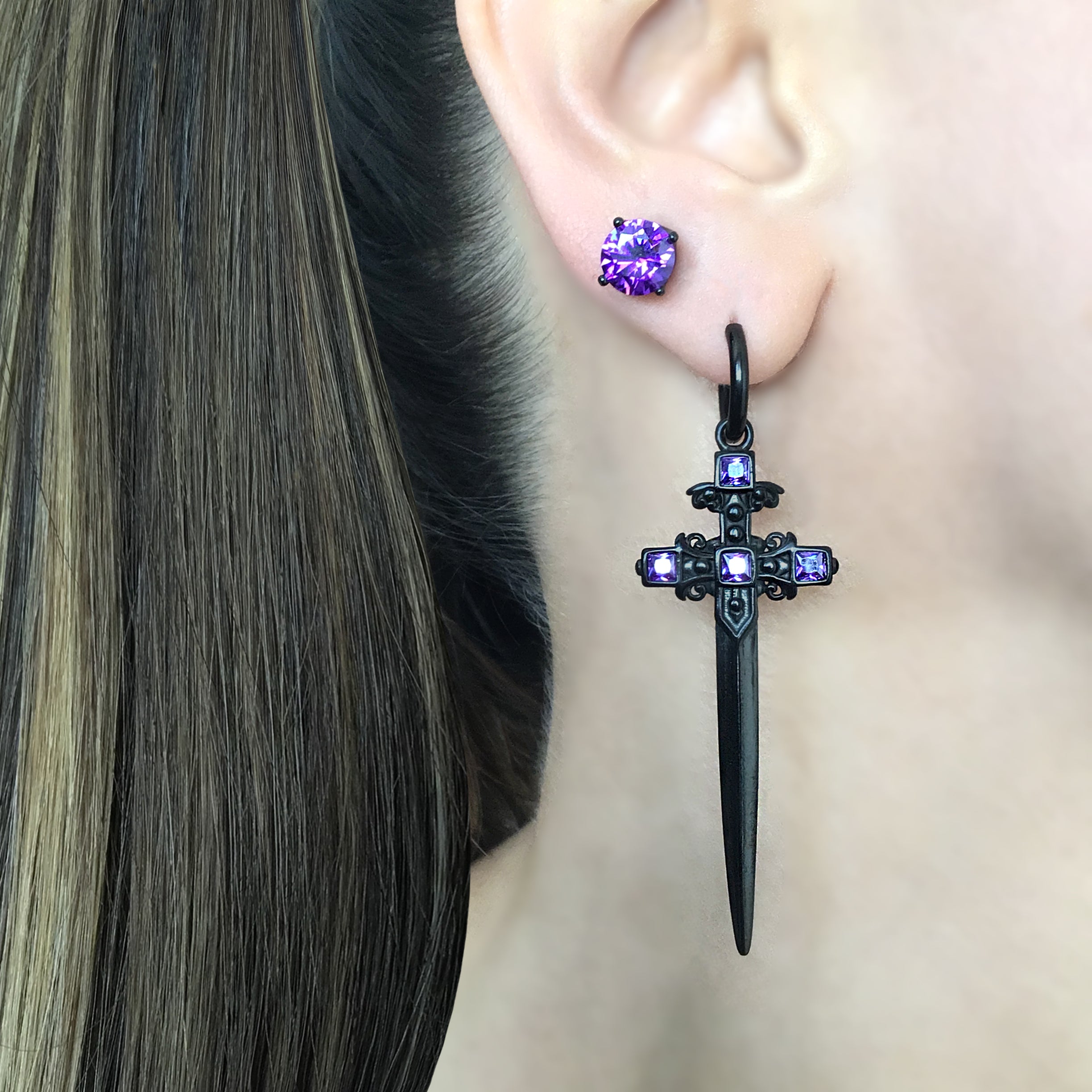 Zane Sword hoop earrings