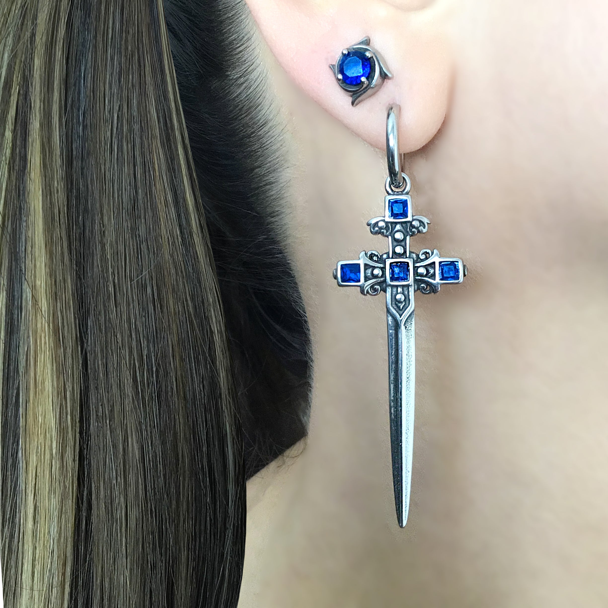 Zane Sword hoop earrings