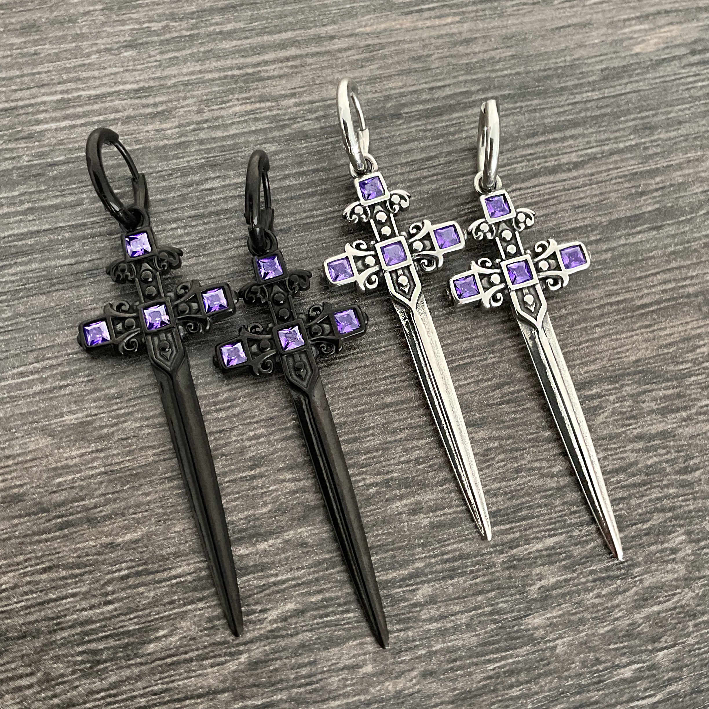 Zane Sword hoop earrings
