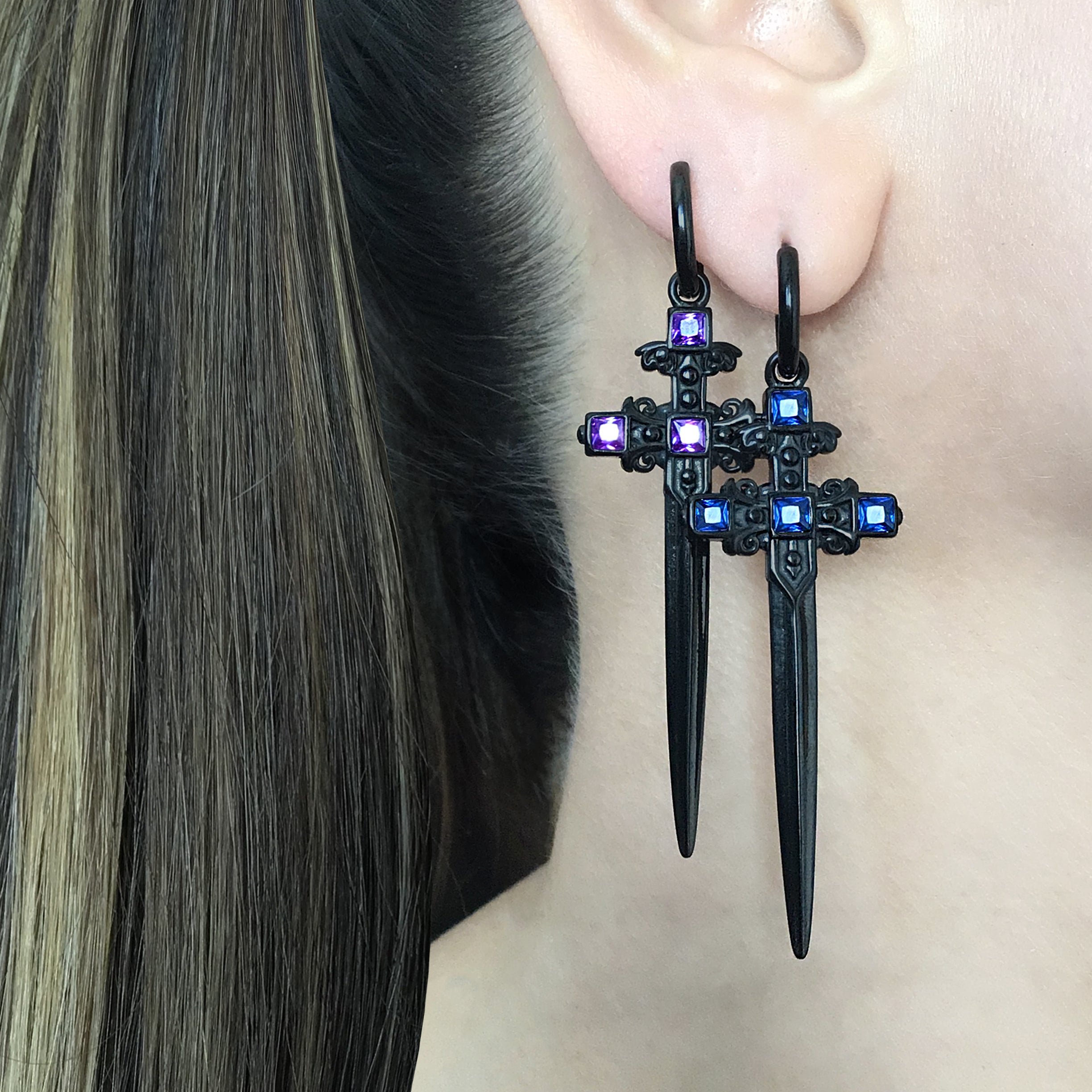 Zane Sword hoop earrings