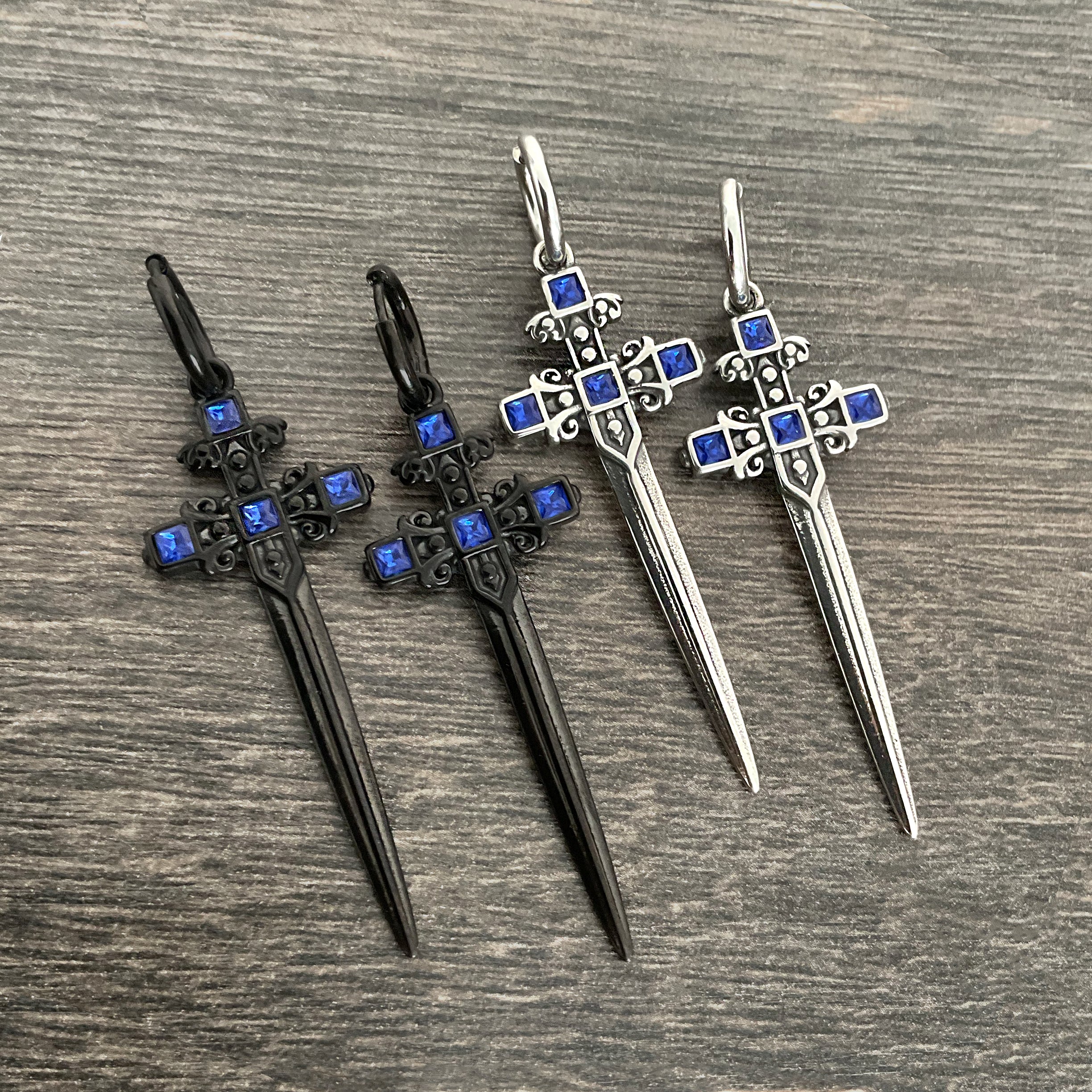 Zane Sword hoop earrings
